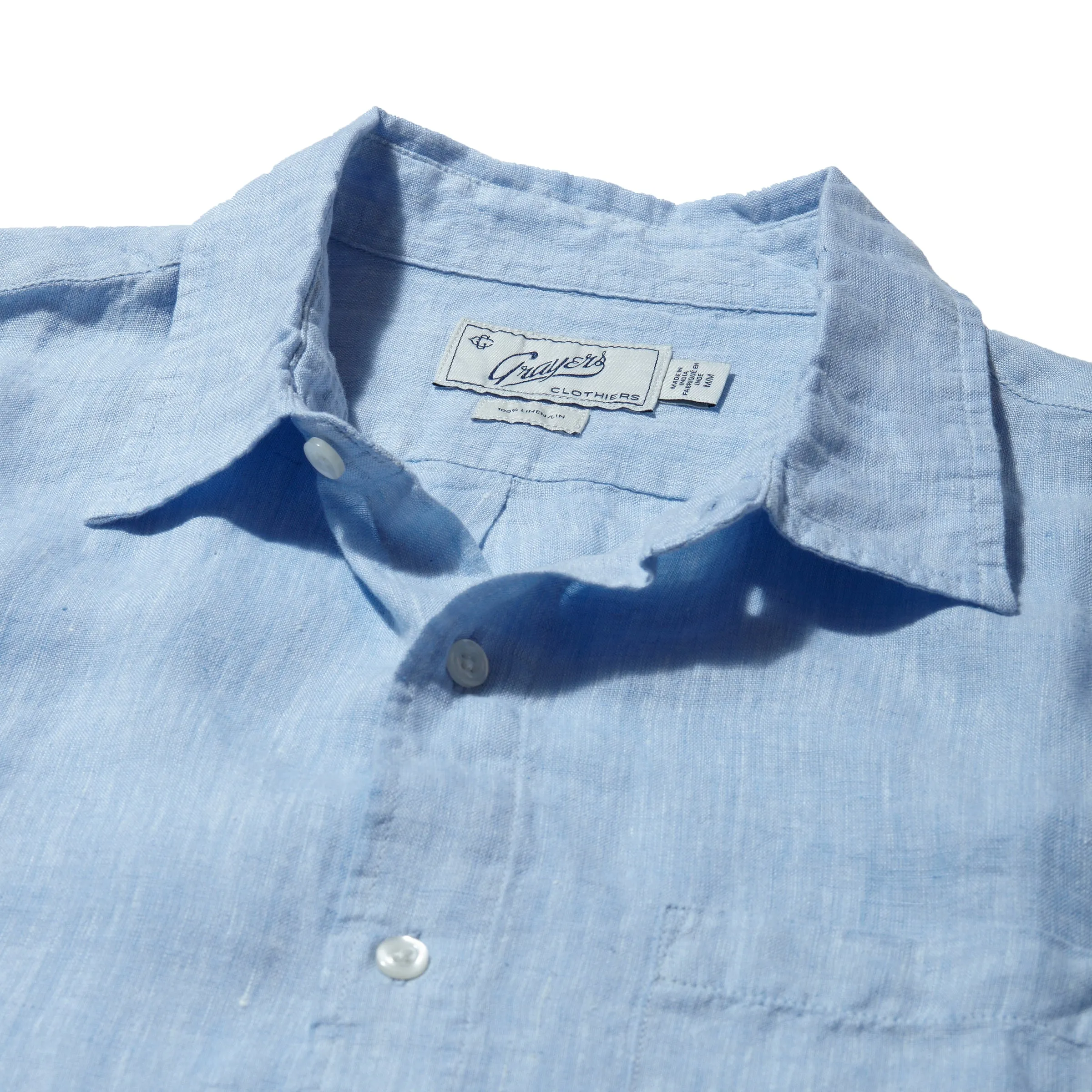 Nantucket Yarn Dyed Linen Shirt - Light Blue Sleek Layers