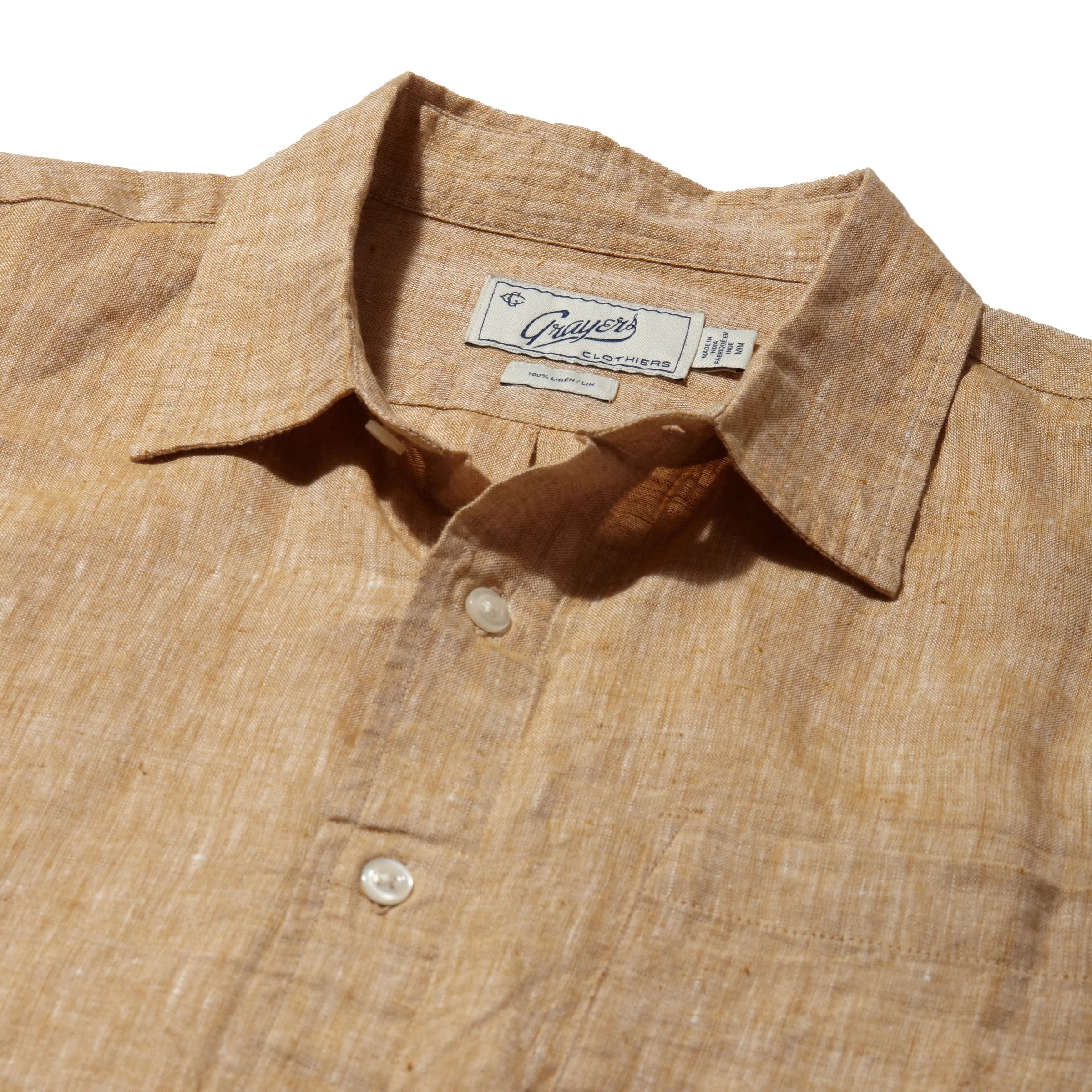 Nantucket Yarn Dyed Linen Shirt - Mustard Casual Wear