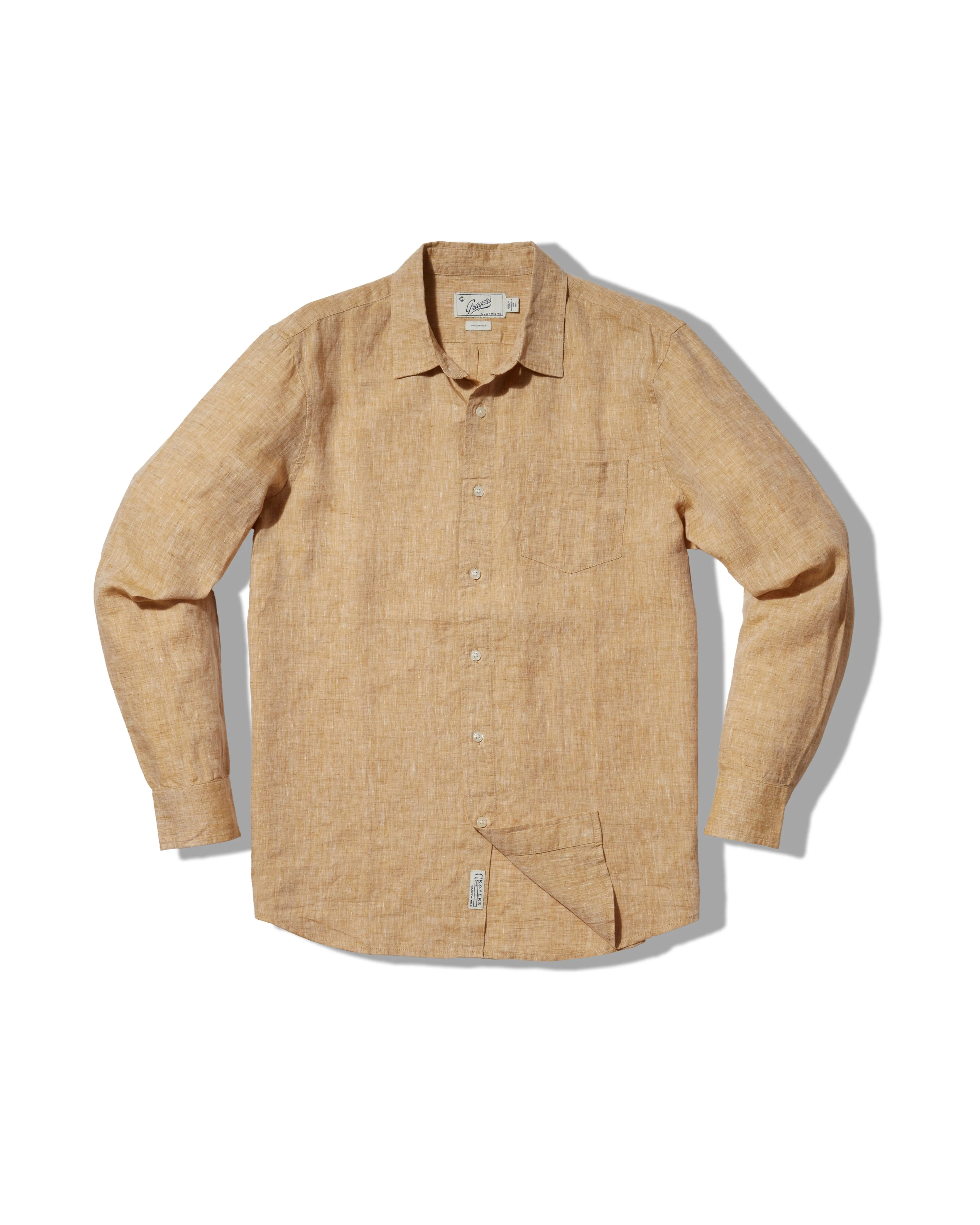 Nantucket Yarn Dyed Linen Shirt - Mustard SustainableManufacturing MultipurposeCuffs