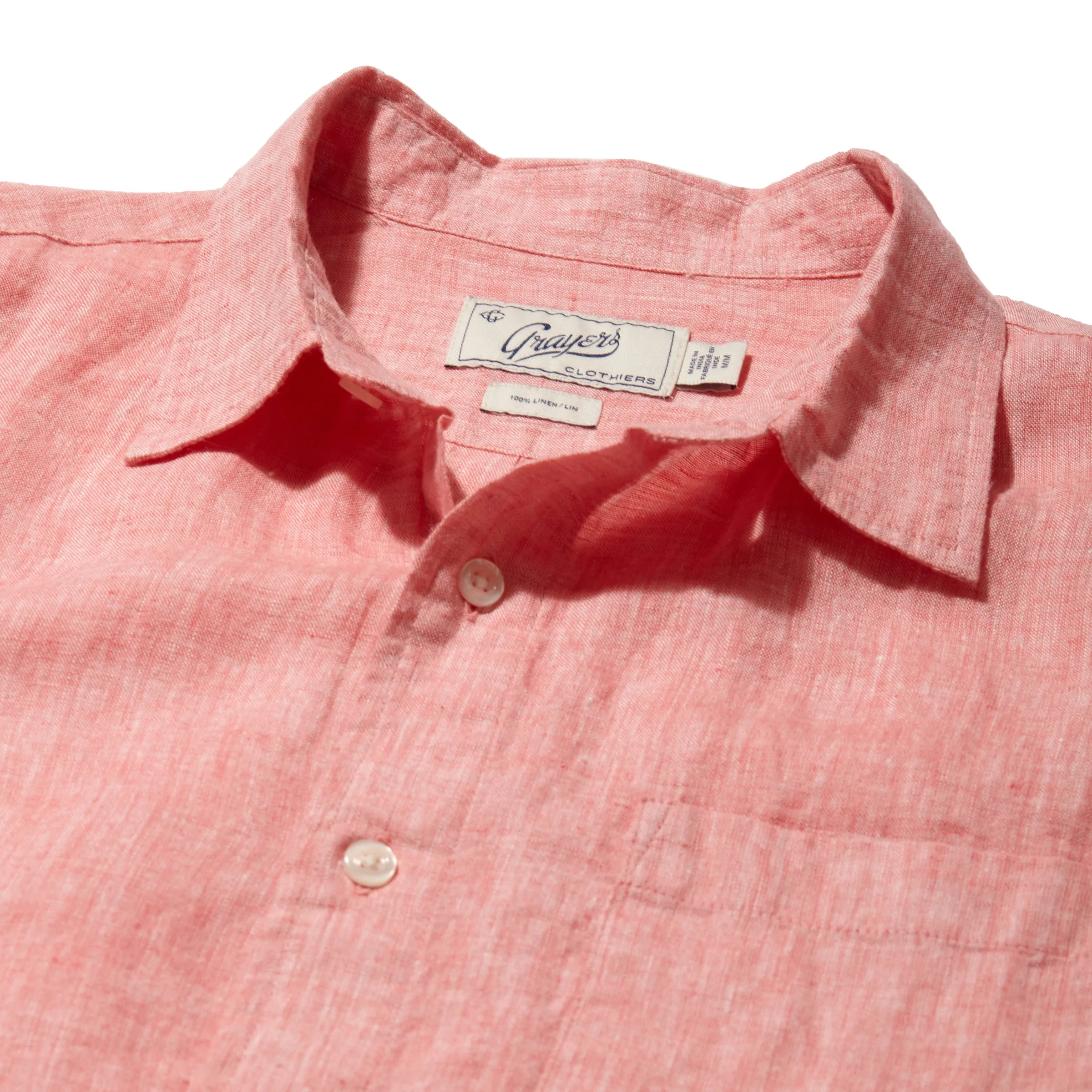 Nantucket Yarn Dyed Linen Shirt - Red High Durability Weave