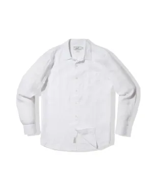 Nantucket Yarn Dyed Linen Shirt - White Stretch Design