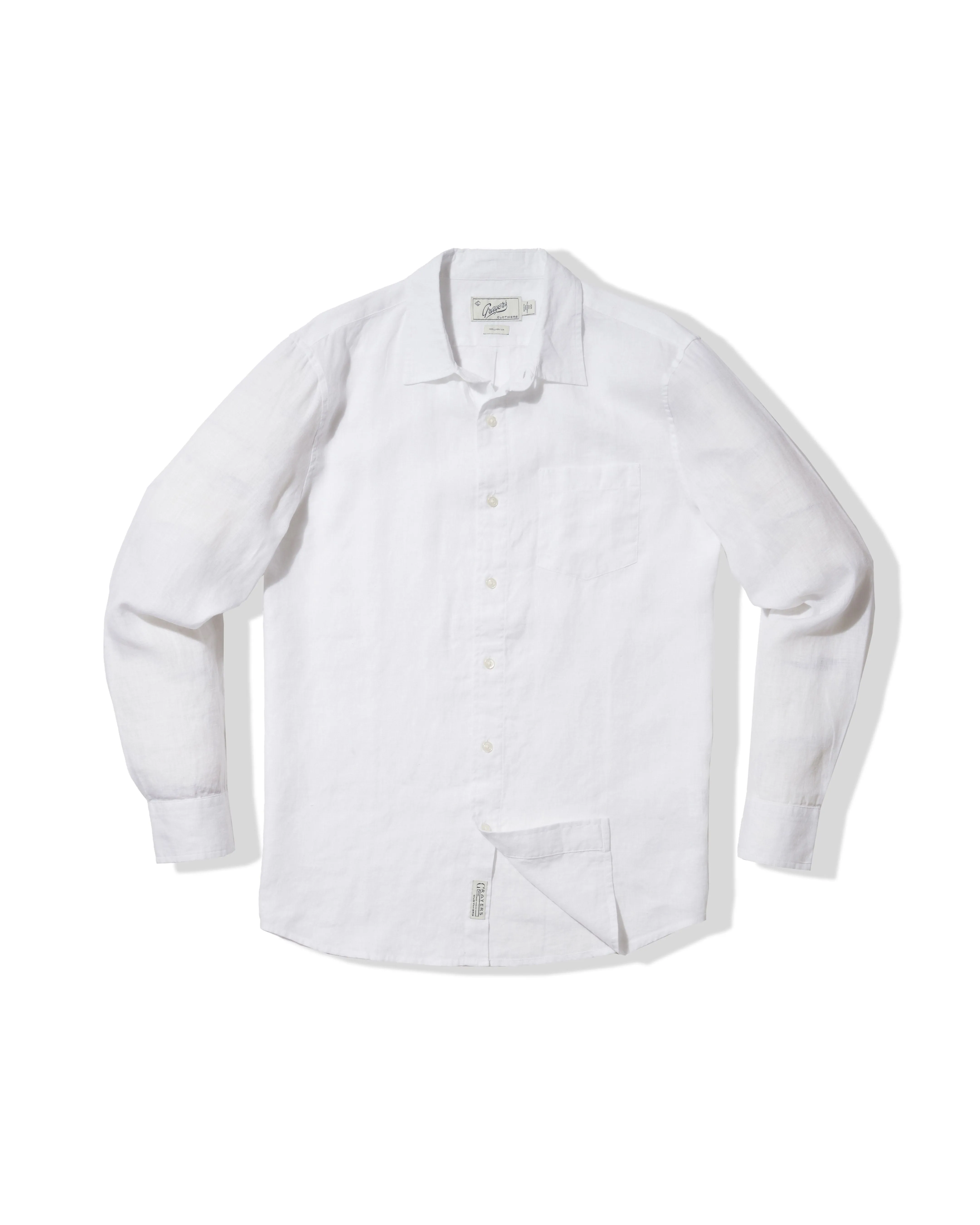 Nantucket Yarn Dyed Linen Shirt - White Stretch Design