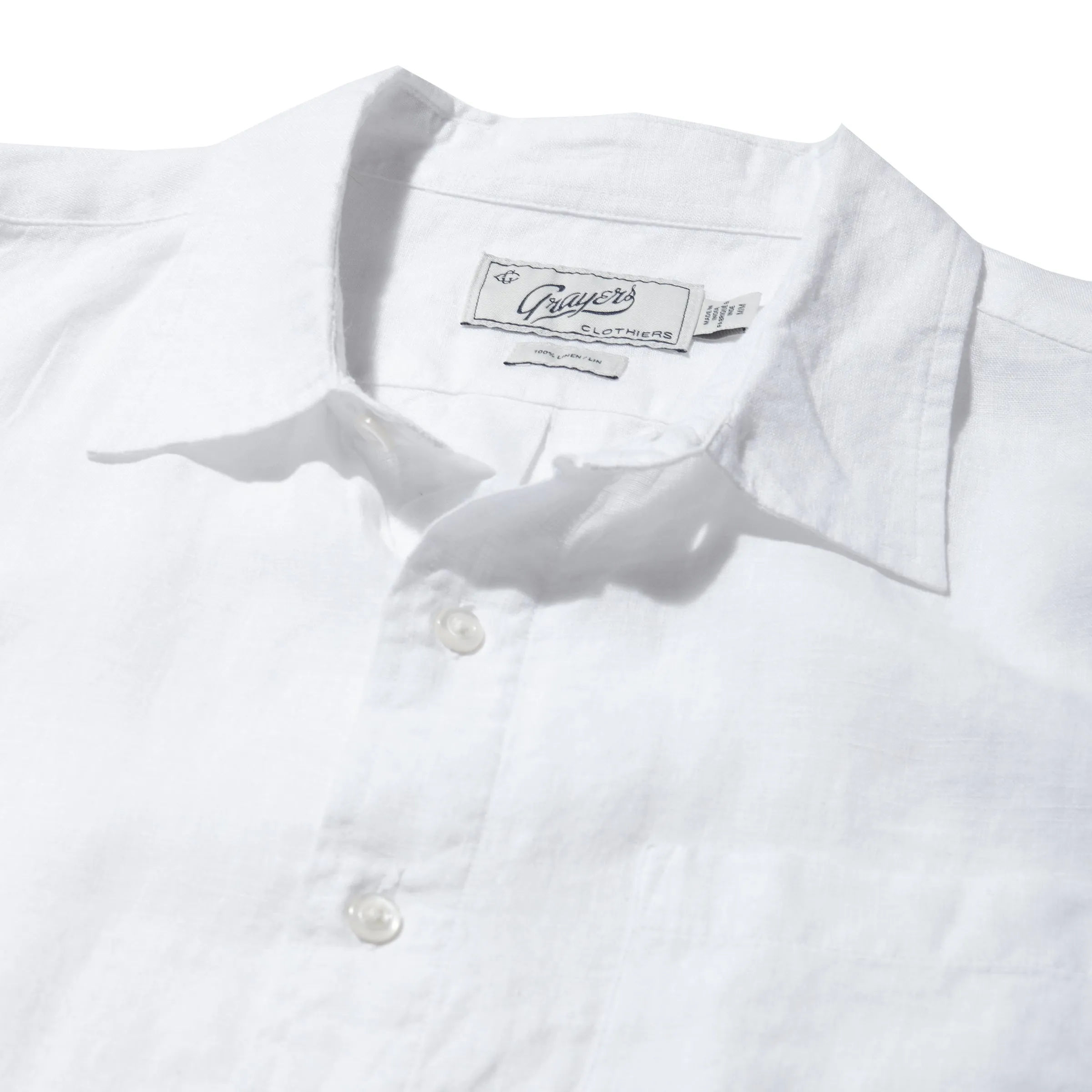 Nantucket Yarn Dyed Linen Shirt - White UPF Rated Fabric Soft Touch Fit