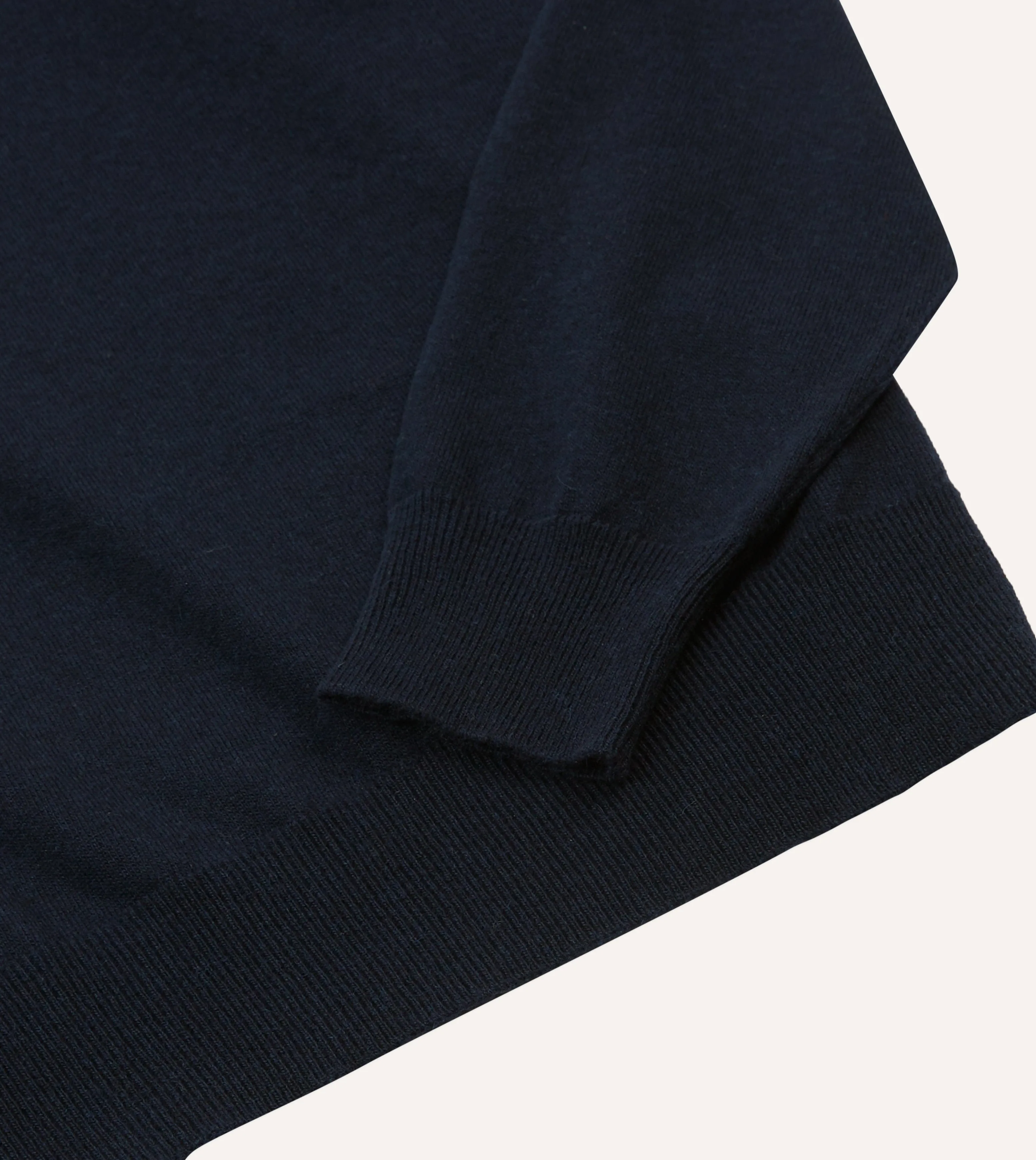 Navy Alpaca Wool Knitted Polo UV Protection Finish Urban Fashion