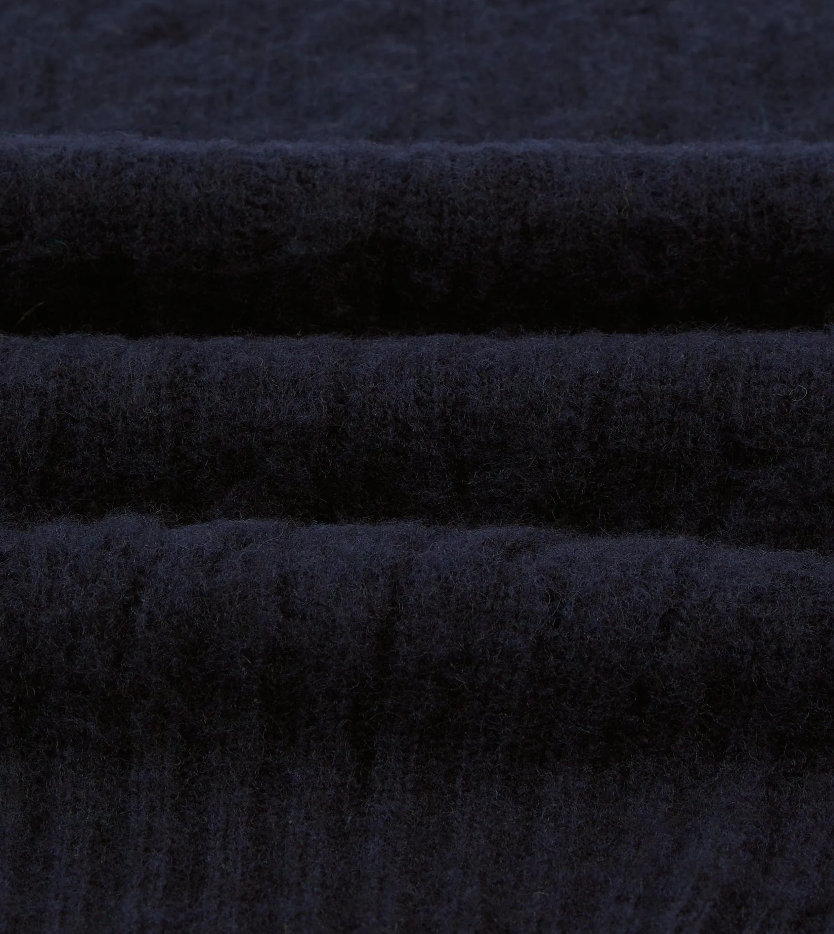 Navy Brushed Cable Knit Shetland Crew Neck Jumper Simple Classic