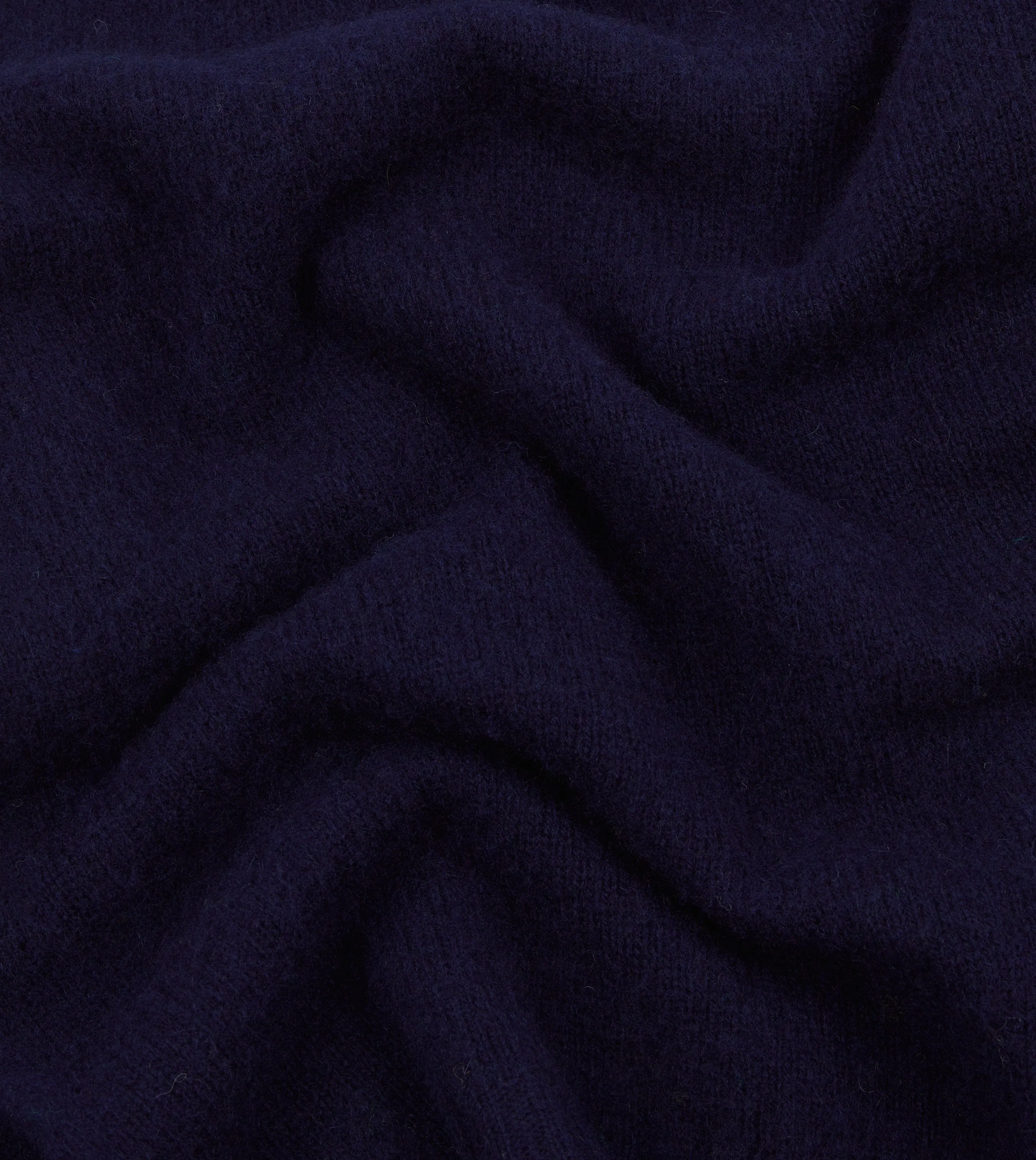 Navy Brushed Shetland Crew Neck Jumper Recycled Polyester Yarn