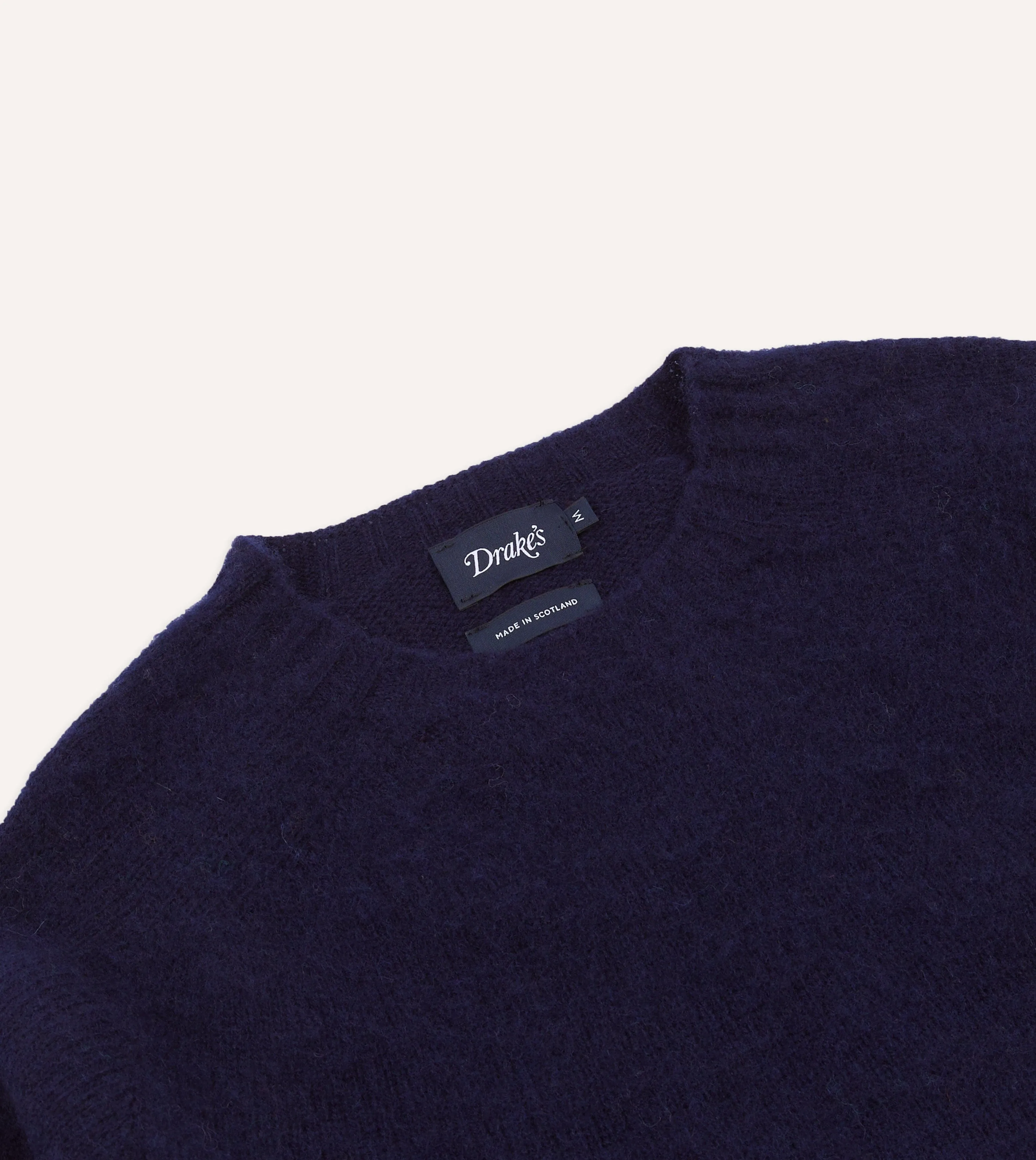 Navy Brushed Shetland Crew Neck Jumper Basic Layer Daily Wear