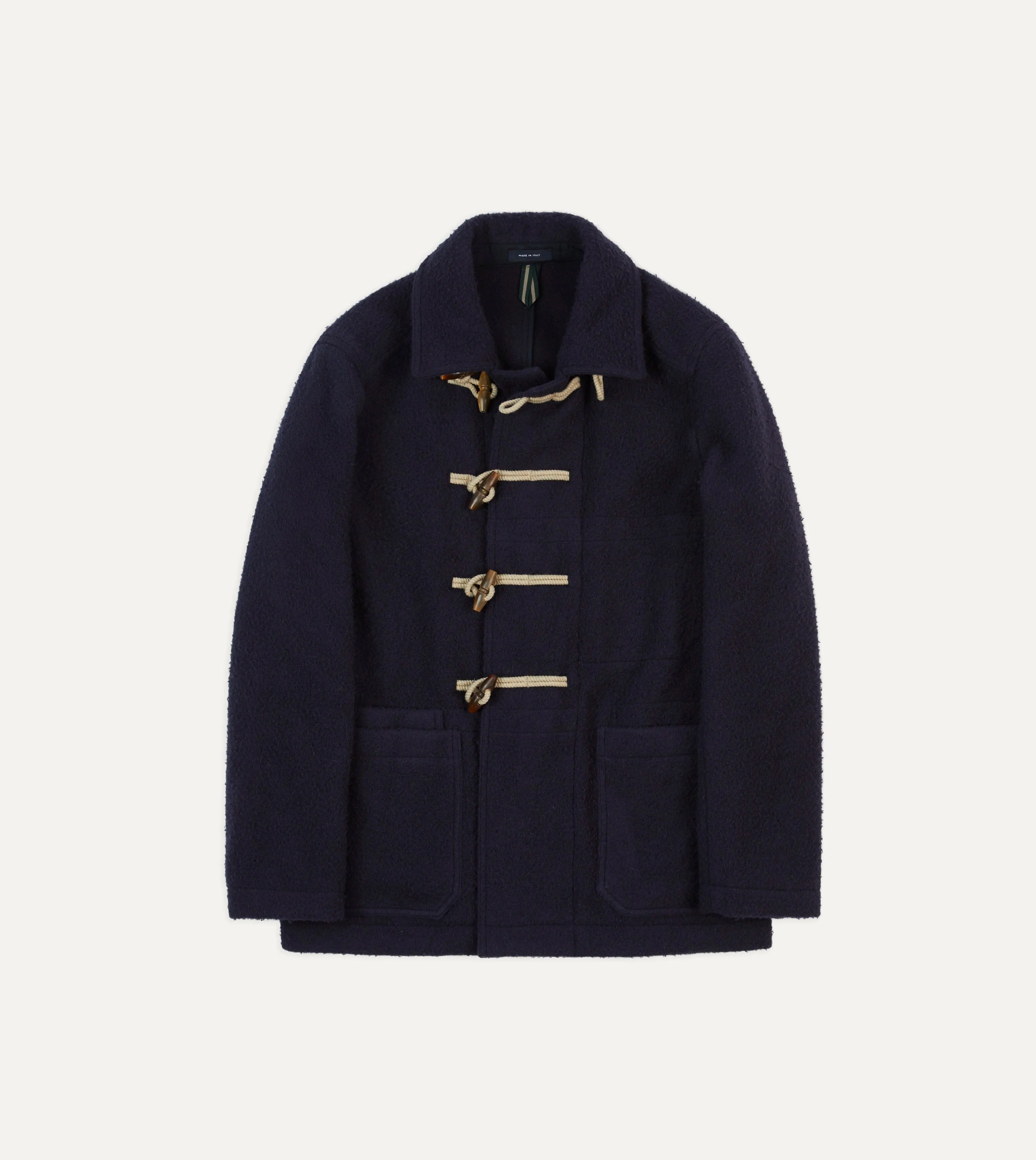 Chill Look Navy Casentino Wool Short Duffle Coat