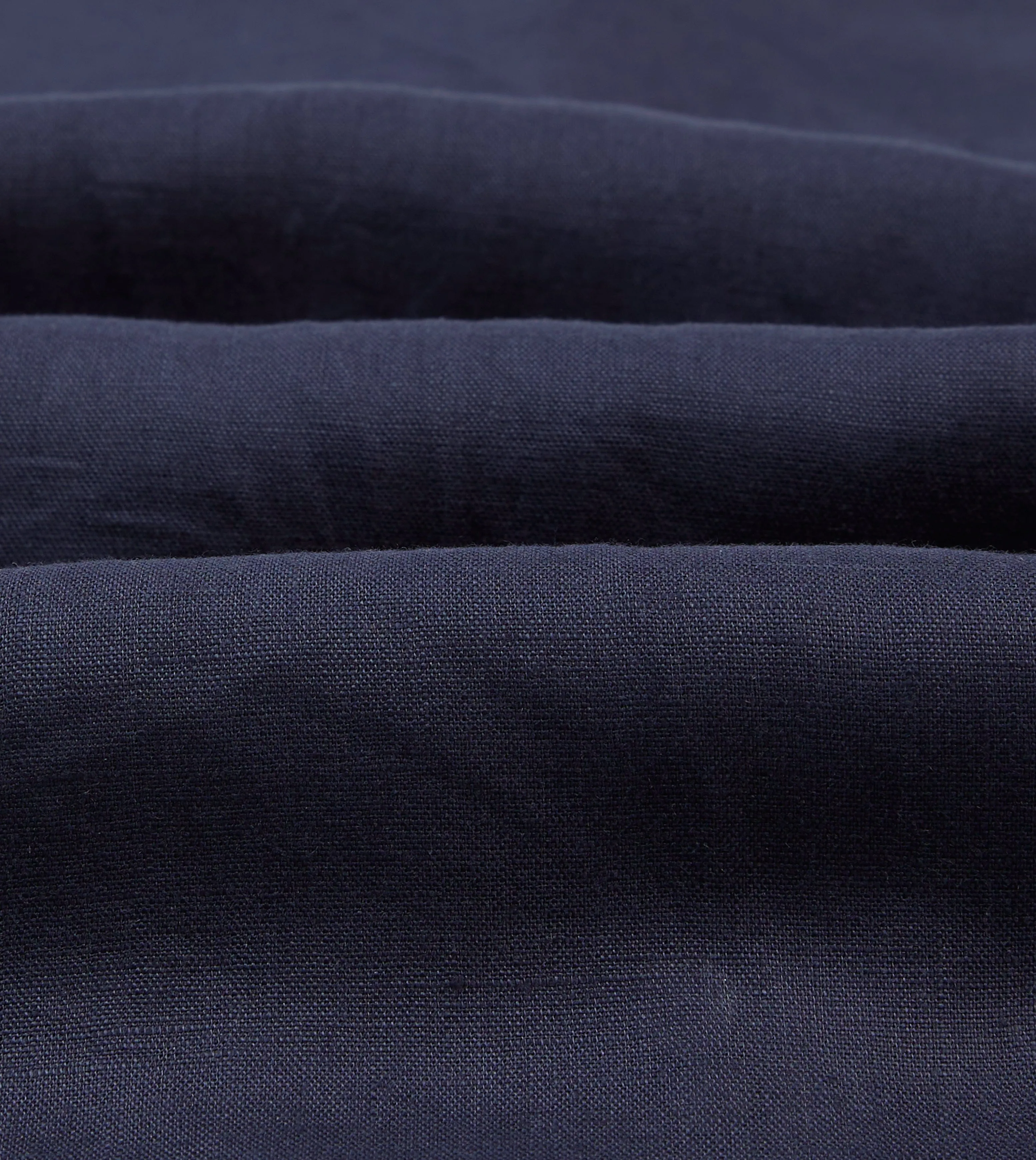 Stylish Wearable Navy Linen Camp Collar Long Sleeve Shirt