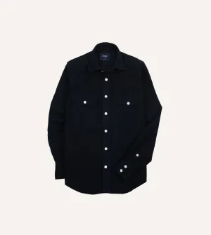 Navy Moleskin Two-Pocket Western Shirt Cool and Comfortable