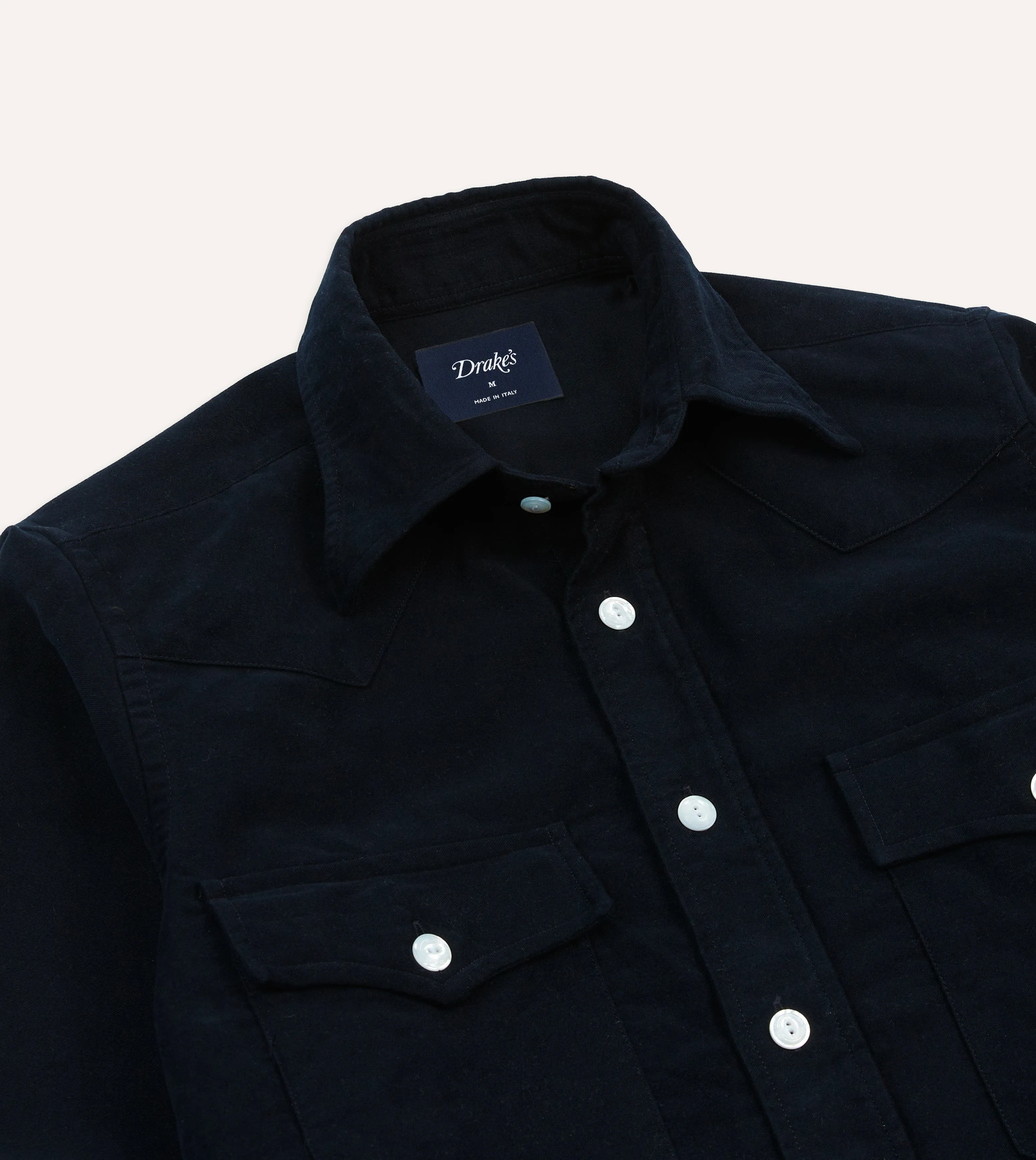 Soft Comfort Wear Casual Flex Wear Navy Moleskin Two-Pocket Western Shirt