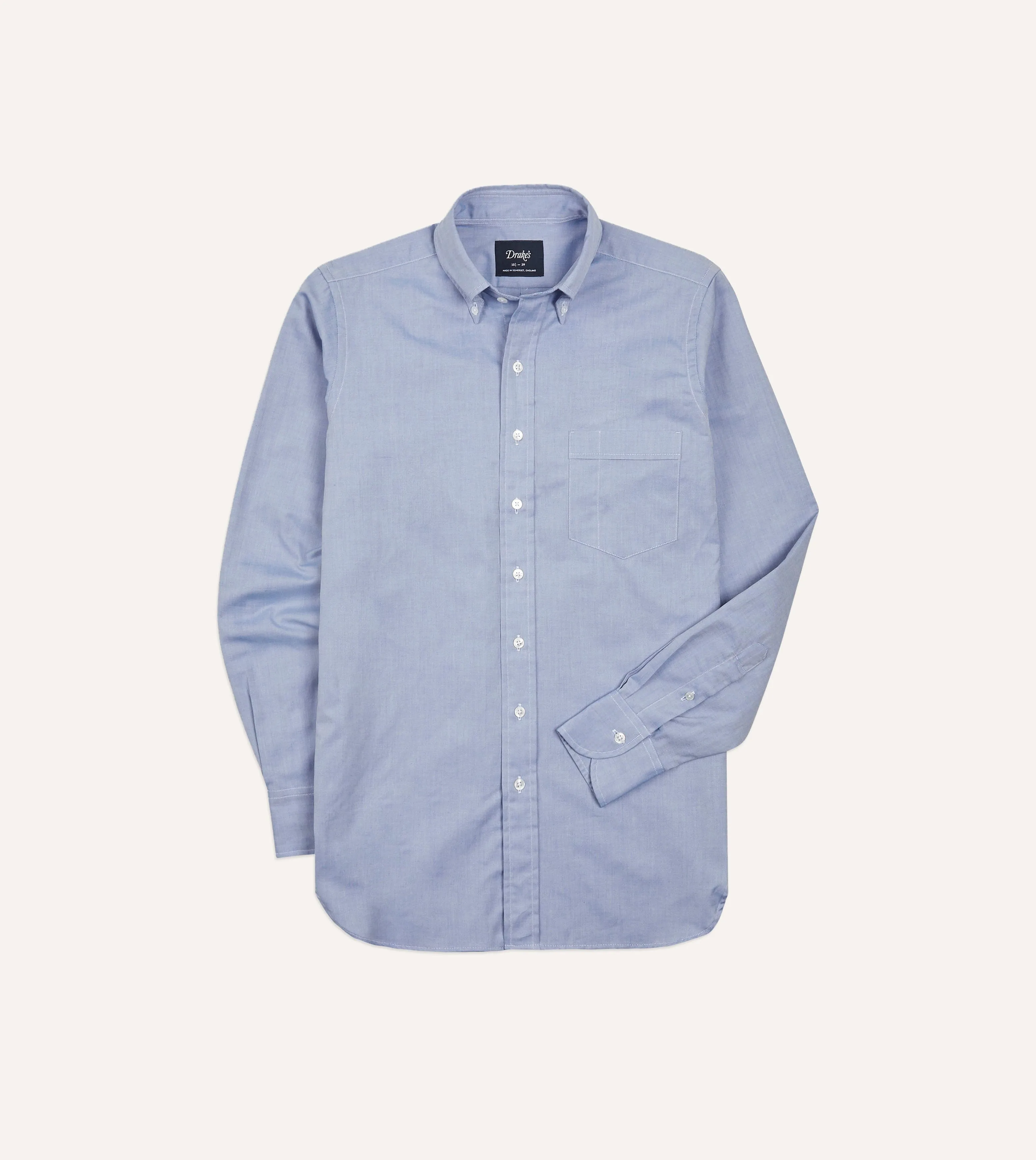 Holiday Outfit Style Navy Pinpoint Oxford Cotton Cloth Button-Down Shirt