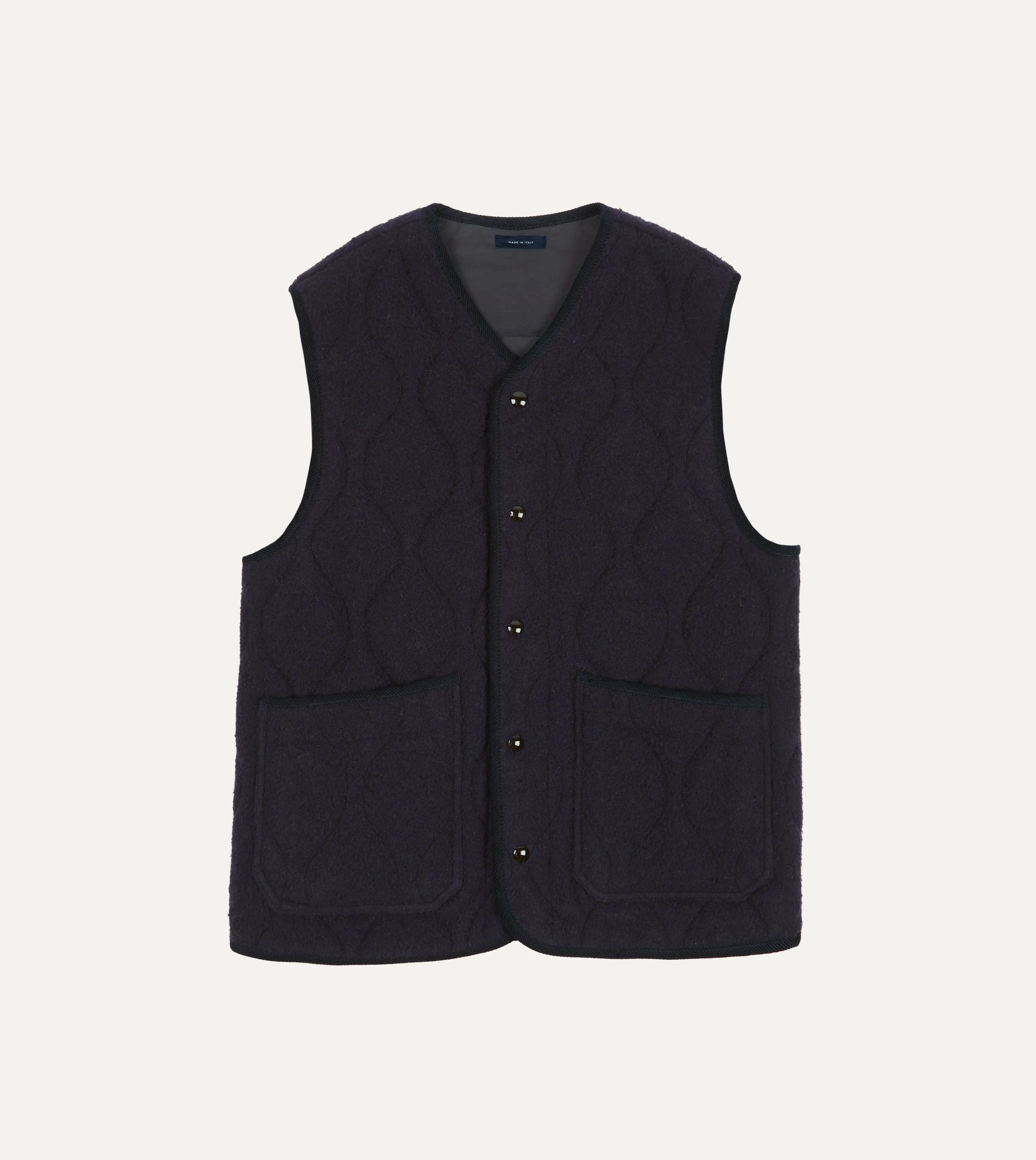 Navy Quilted Casentino Snap Vest Multi pockets Thermal Regulation System