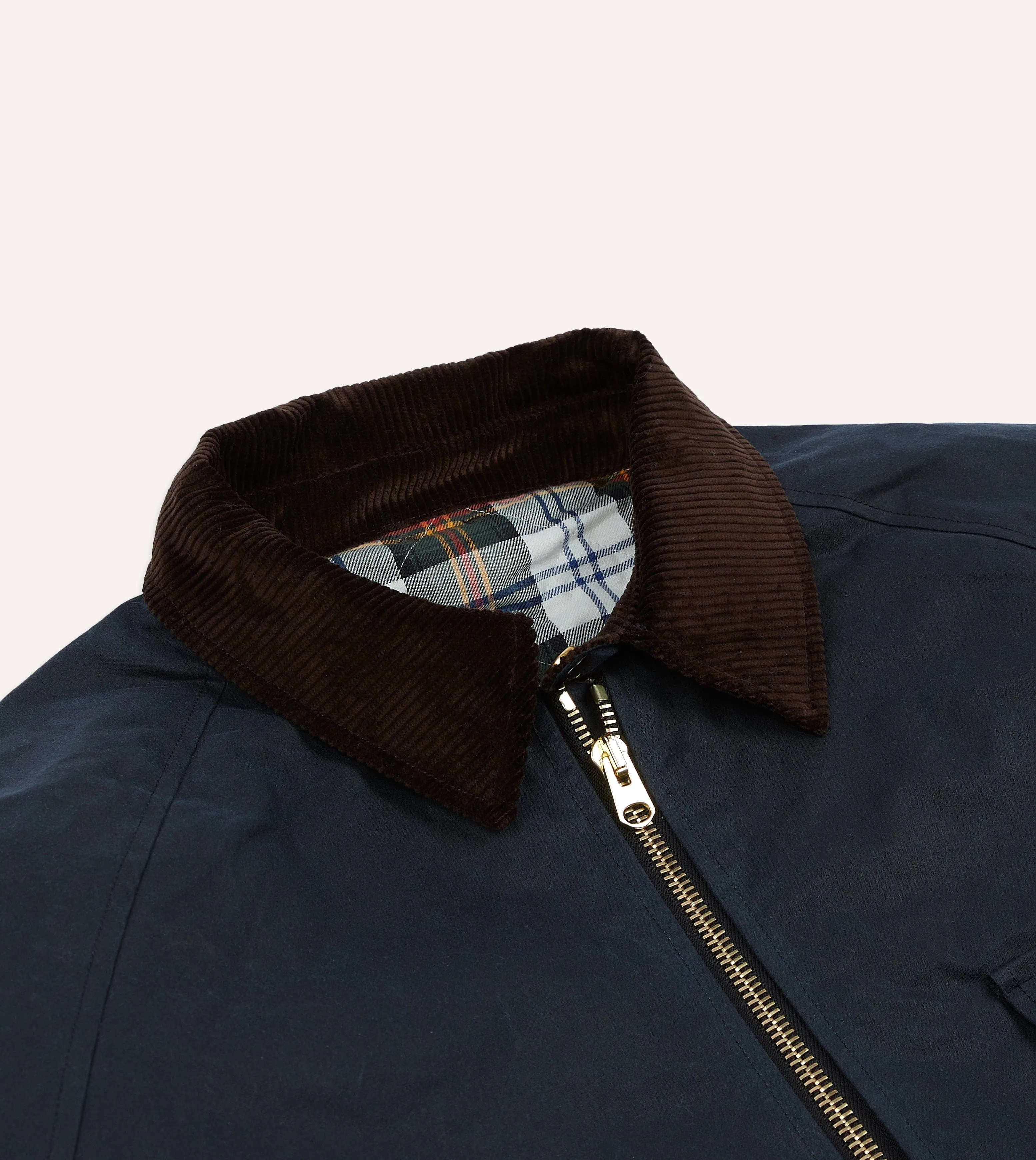 Navy Waxed Coverall Jacket Static Dissipating Threading