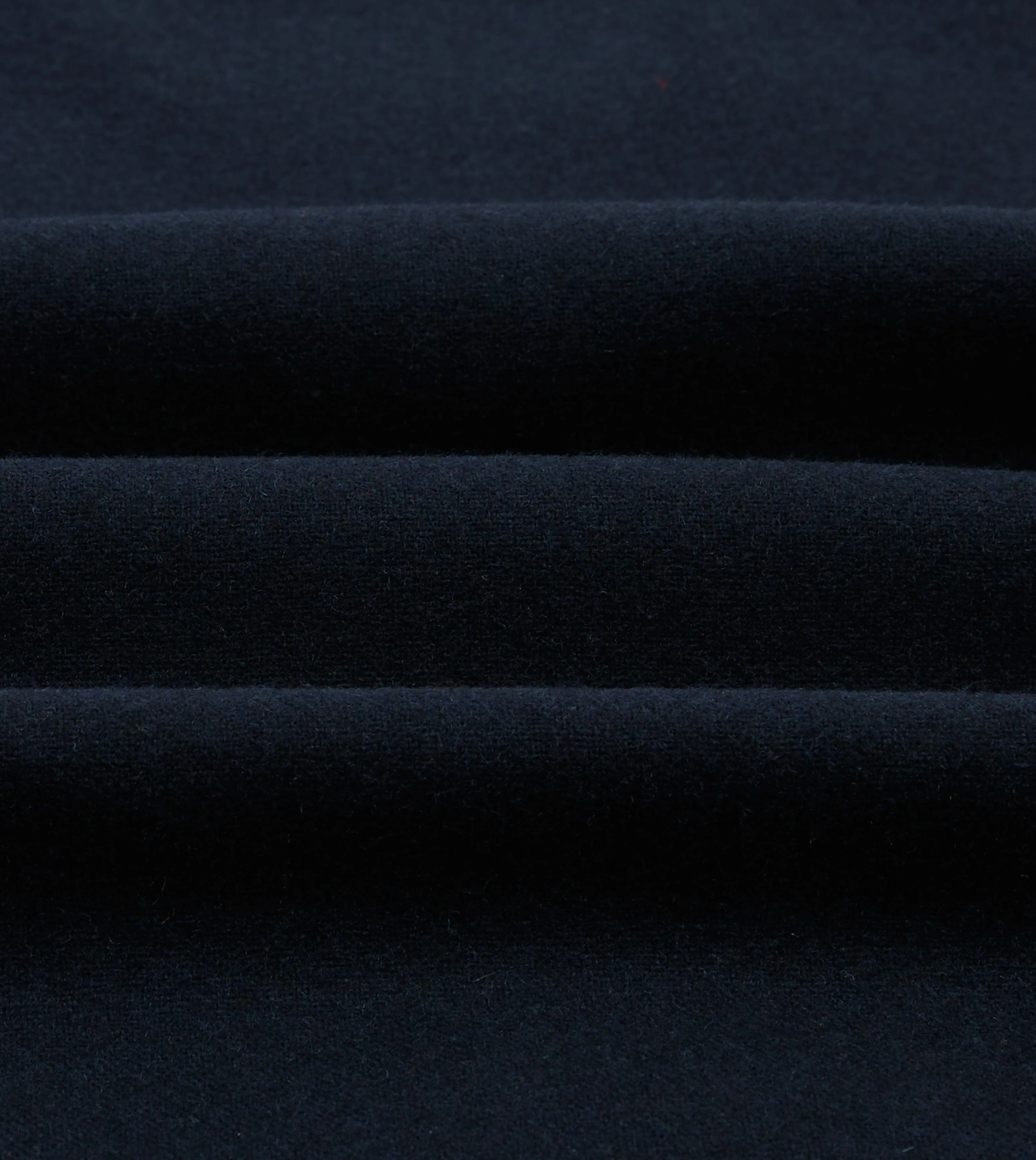 Navy Wool Four-Pocket Camp Collar Work Shirt Slim Waist