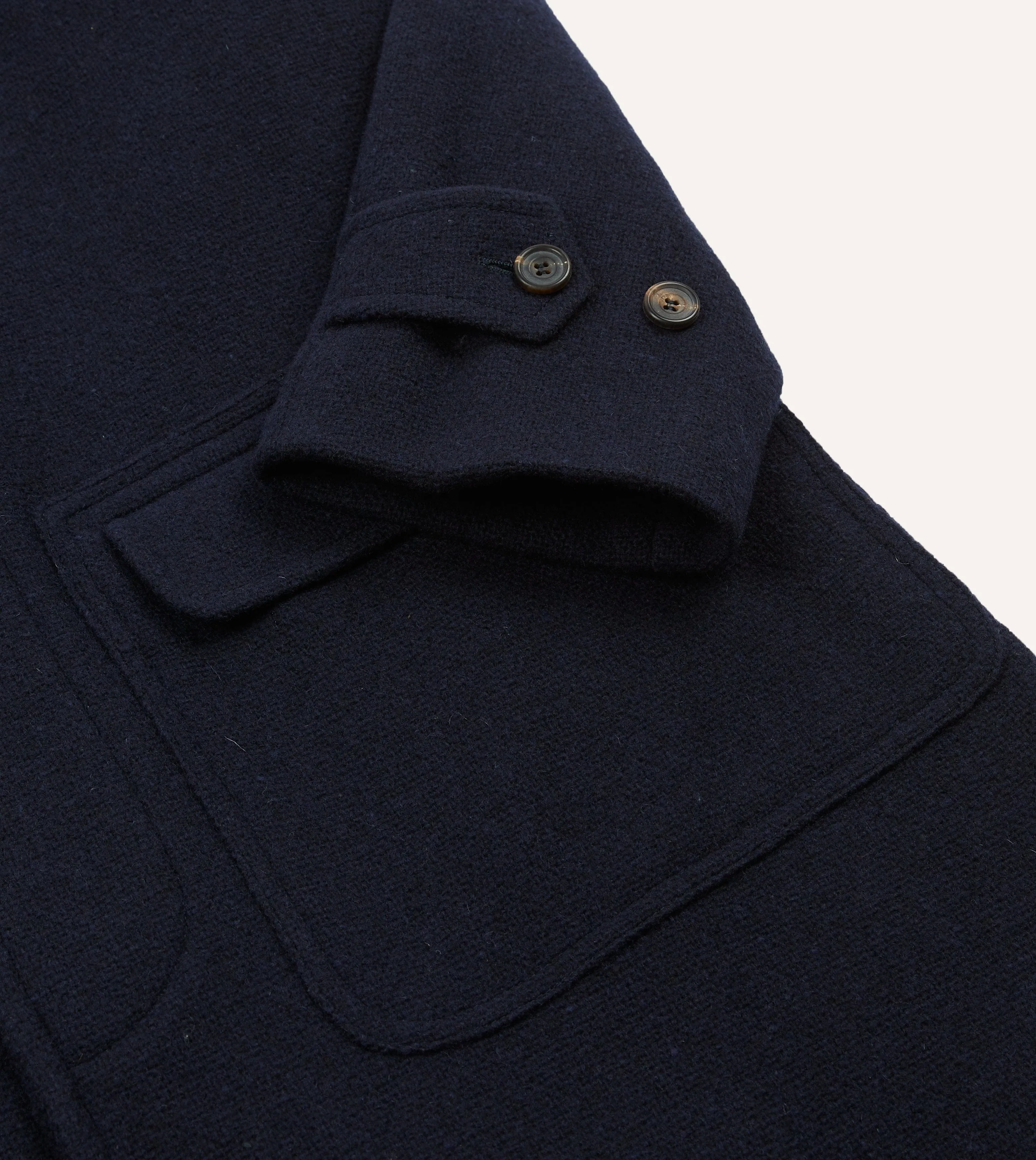 Navy Wool Raglan Coat Warm Layers Oversized Fit