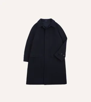 Navy Wool Raglan Coat Sunday Walk Style