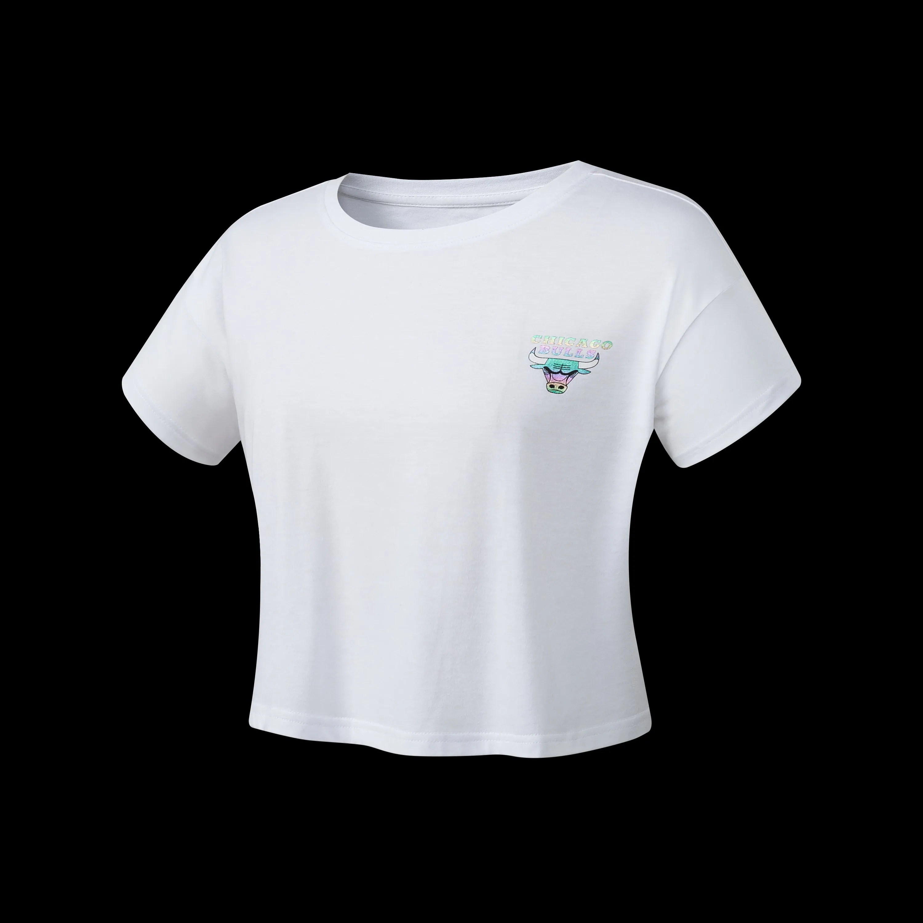 NBA Back Holographic Print Boxy Fit T-shirt - Chicago Bulls quick dry