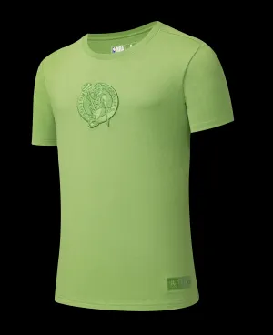 NBA Front 3D Embroidery And Back HD Print Regular Fit T-Shirt - CELTICS Motion Gear Stretchable Knit Material