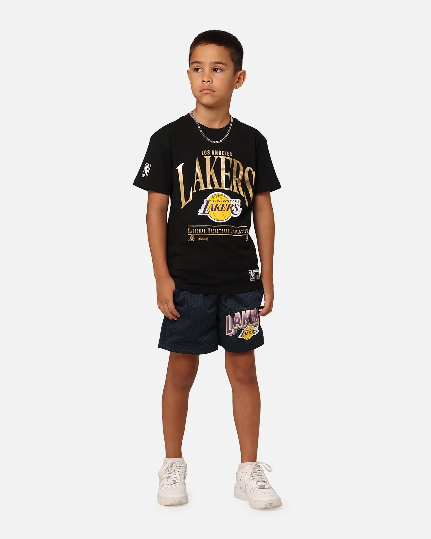 NBA Kids' Los Angeles Lakers Newark Mesh Shorts Navy odor - absorbing Flexible Fit Wear