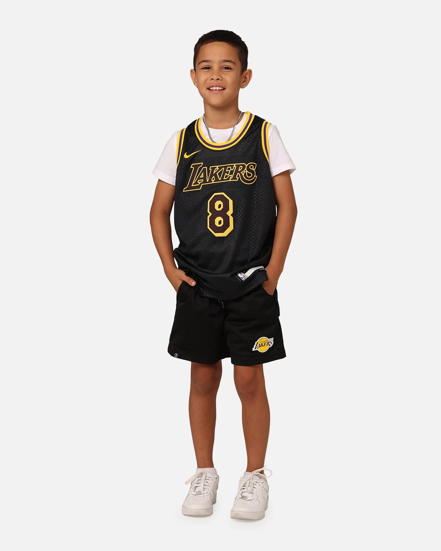 NBA Kids' Los Angeles Lakers Team Mesh Shorts Black Sporty Look