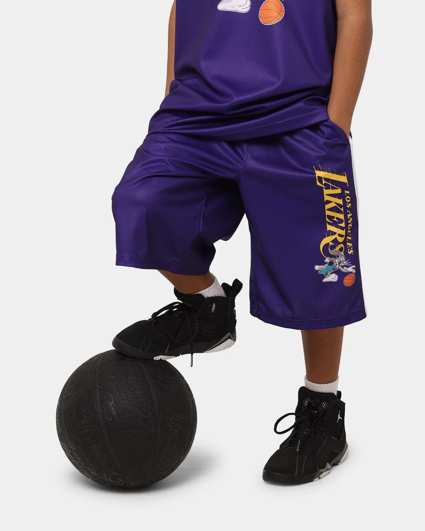 NBA Kid's NBA X Space Jam 2: A New Legacy Los Angeles Lakers Shorts Purple Playful Prints