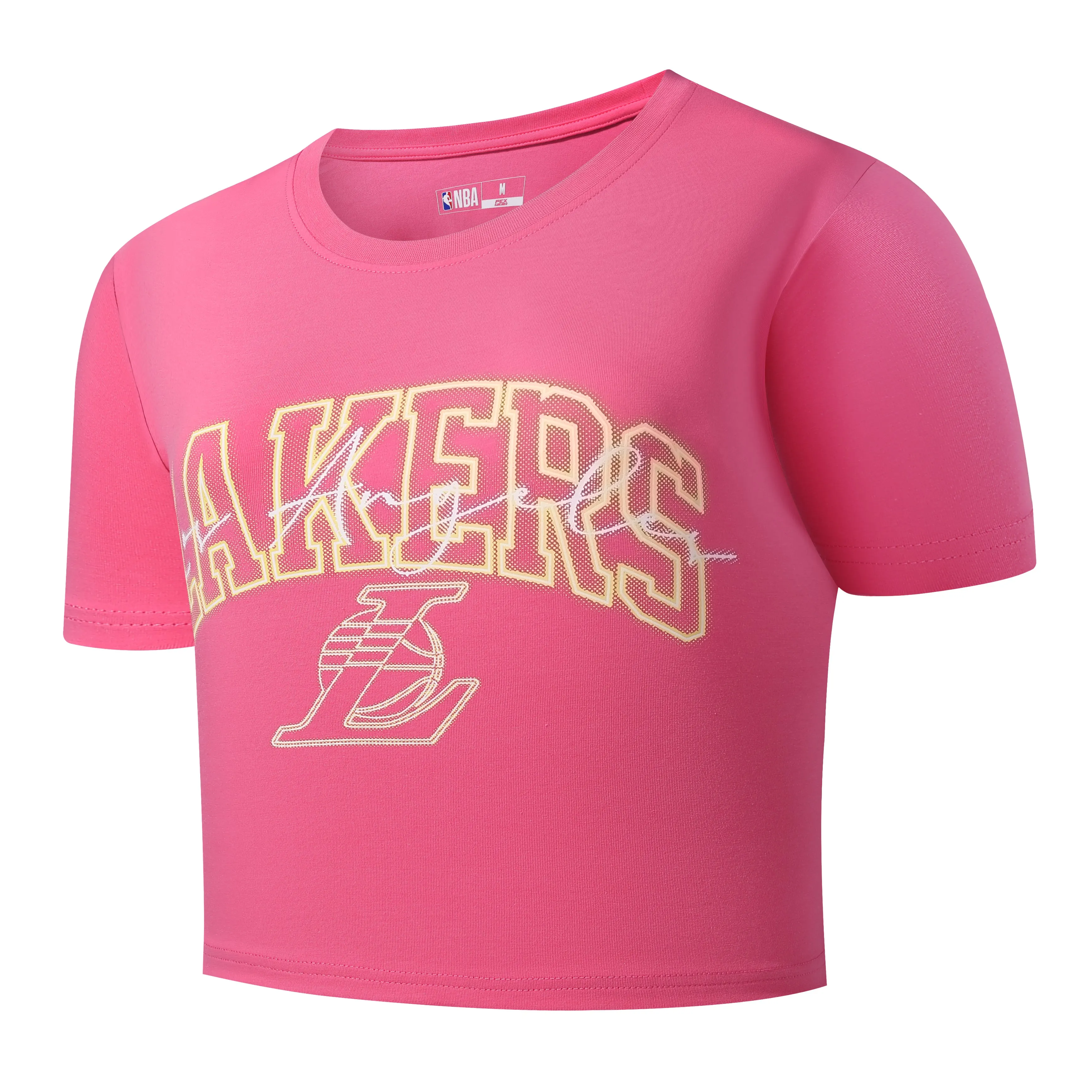 Smooth Texture Flexible Fit NBA Los Angeles Lakers Glowy Tee Program Women's Crop Top