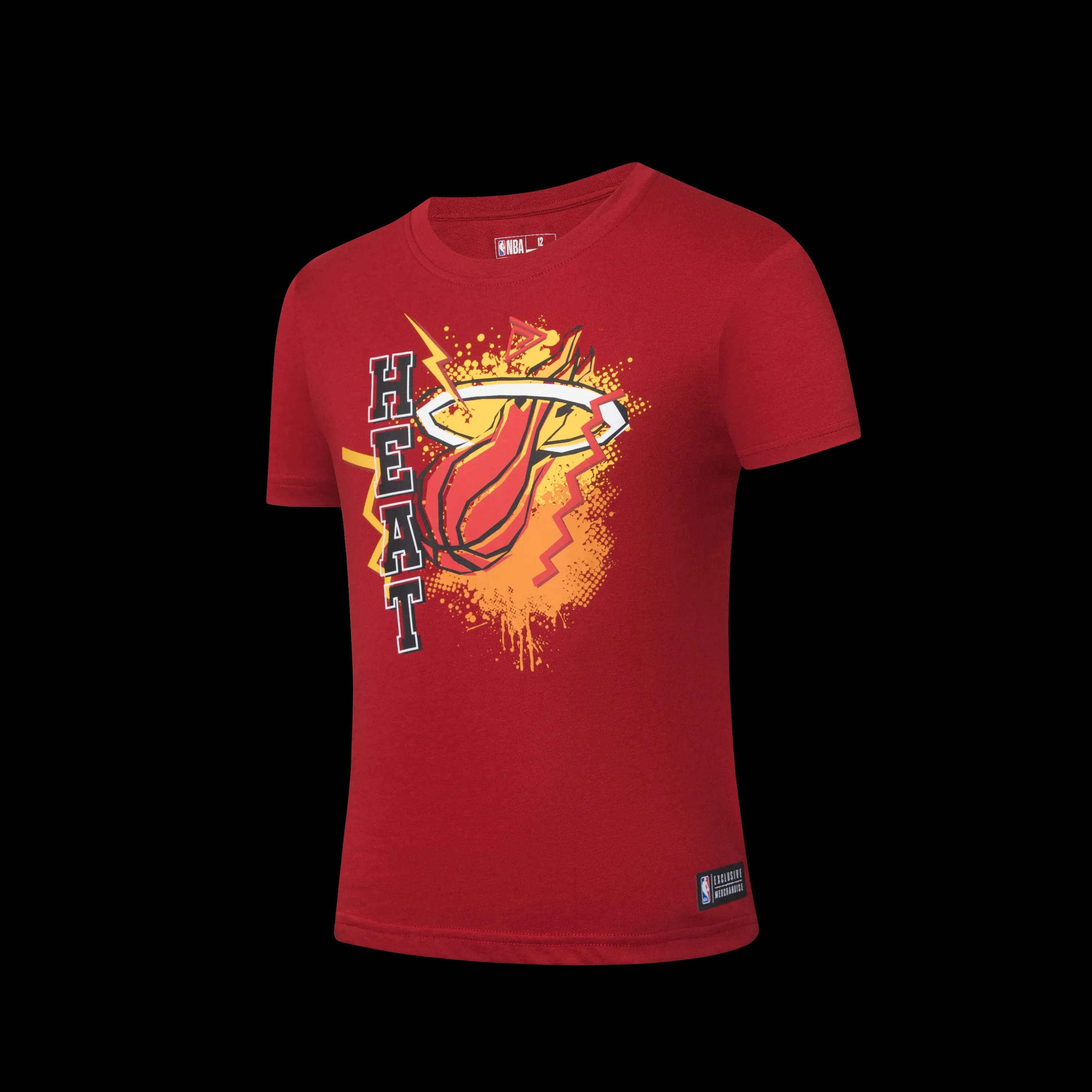 Wind Resistant Barrier Slim Fit Design NBA Spray Effect Front Print RF T-Shirt - Miami Heat