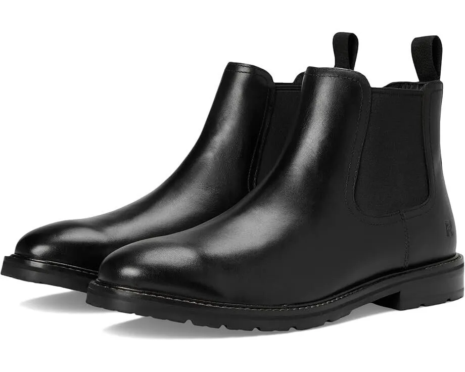 Shiny Finish Rockport Cassius Boots Mens 6.5 Black Leather Almond Toe Slip On Chelsea ZPO2881