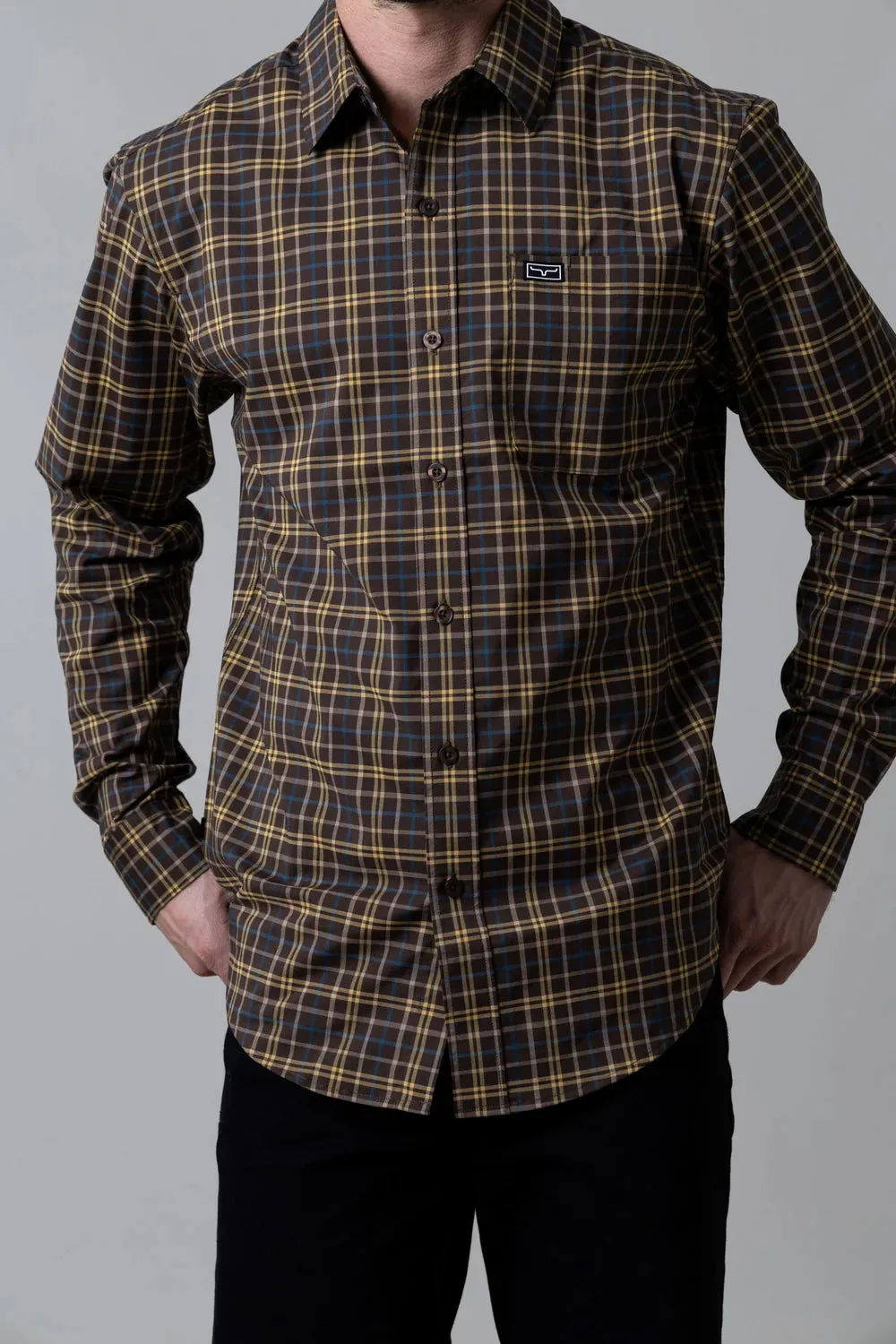 Kimes Ranch Men's L/S Lucas Western Button Down Shirt in Brown Kids playfulness AllSeasonWear