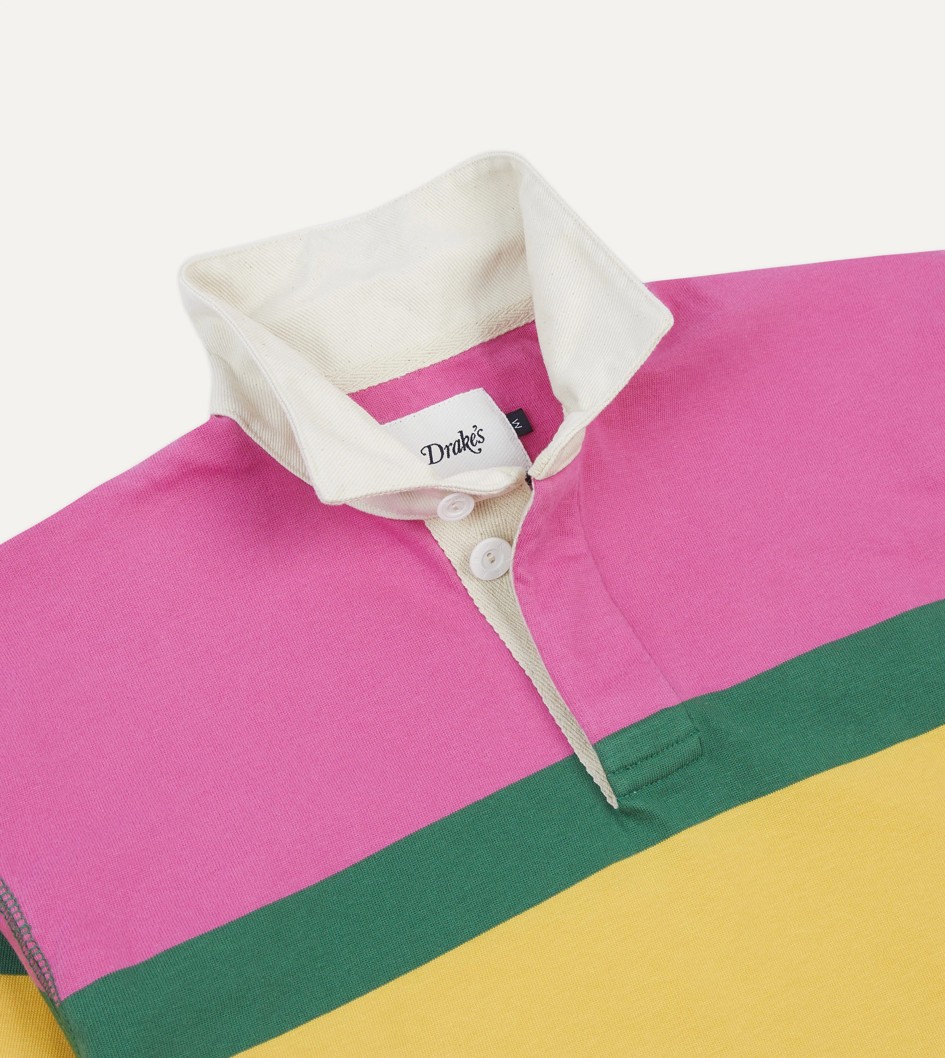 Pink, Green, Yellow and Navy Multi Stripe Cotton Rugby Shirt Timeless Appeal