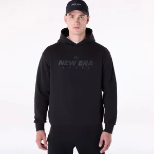 New Era Flag Logo Black Oversized Pullover Hoodie Layered Wear