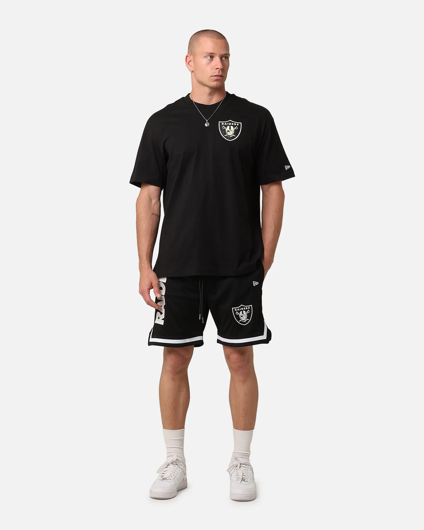 Day Fit Stain Repellent Treatment New Era Las Vegas Raiders Mesh Glow Shorts Black