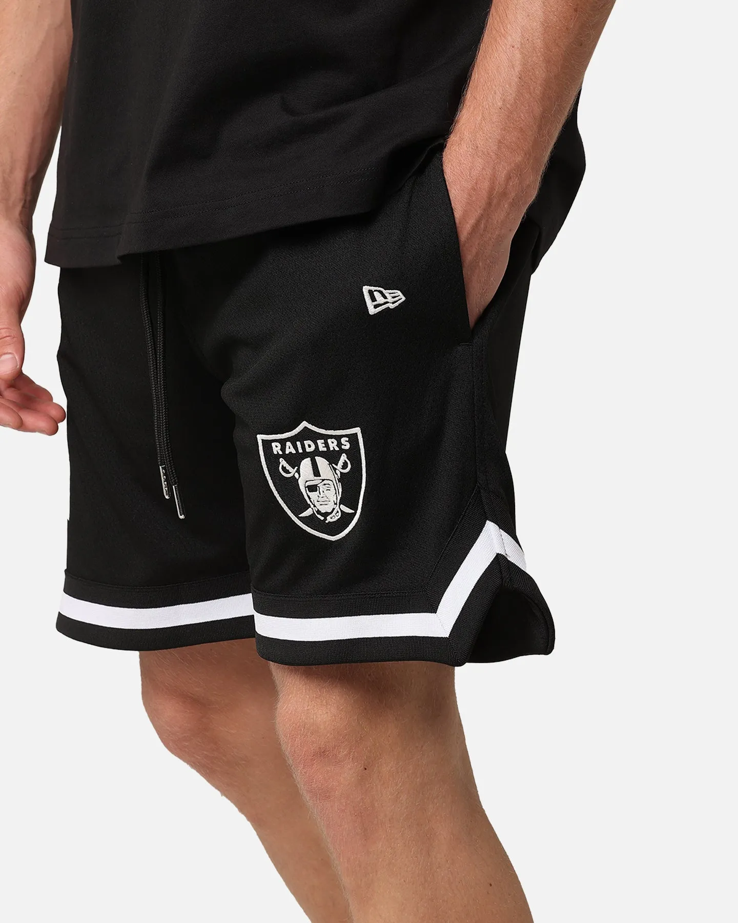 New Era Las Vegas Raiders Mesh Glow Shorts Black Abrasion Proof Fabric