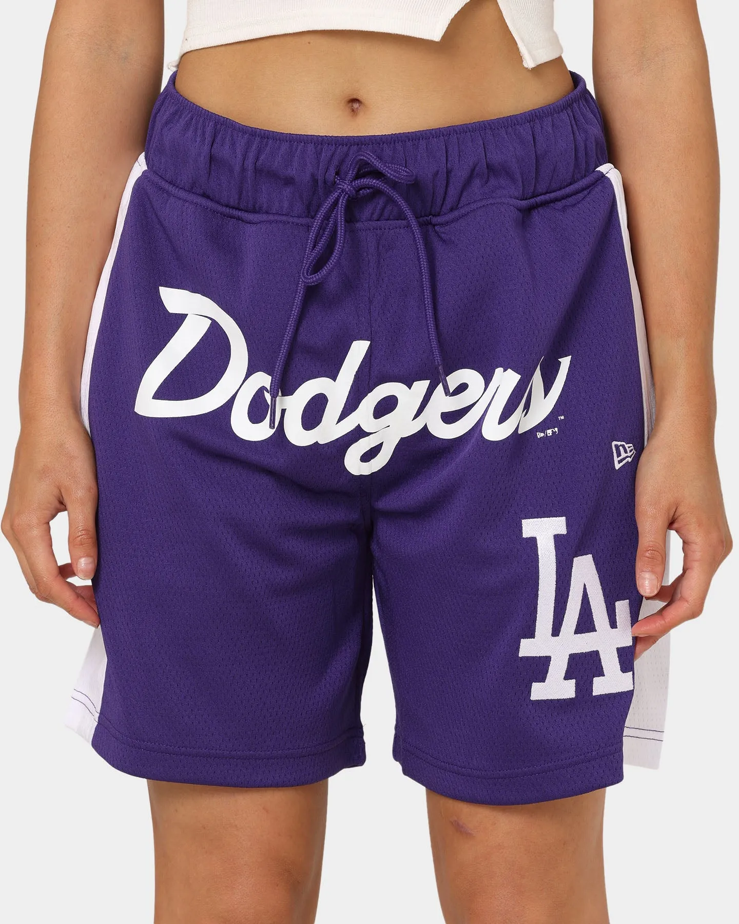 New Era Los Angeles Dodgers Basketball Shorts Purple Fit Design
