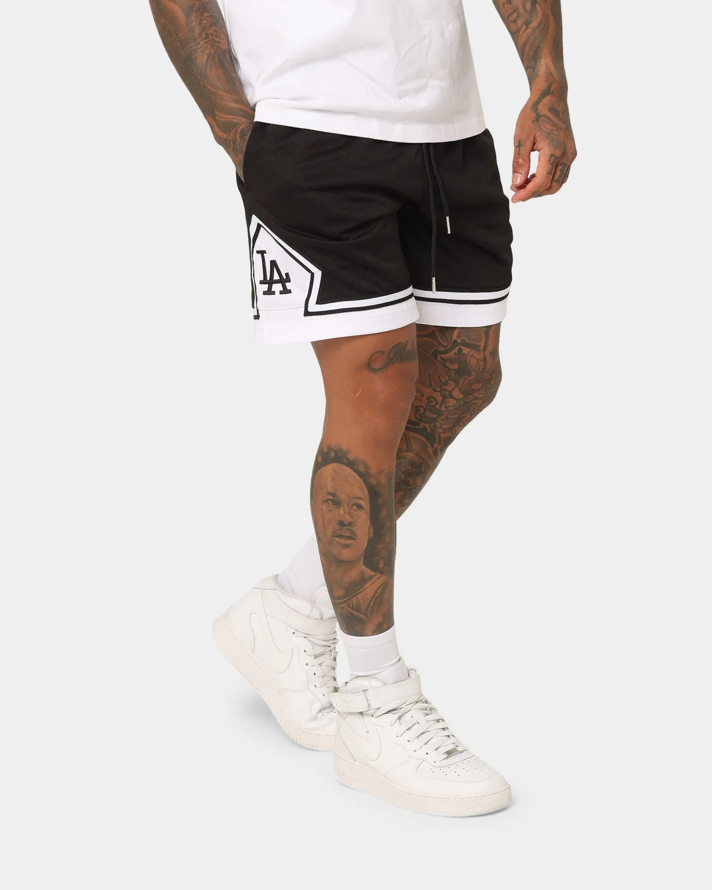 No Slip Gripper Effortless Style New Era Los Angeles Dodgers Mesh Shorts Black