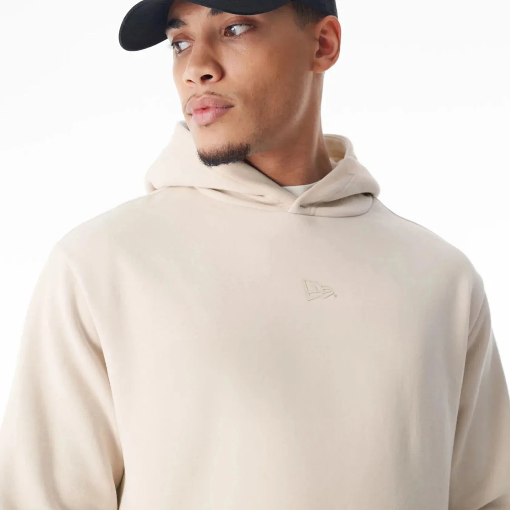 NEW ERA New Era Flag Cream Oversized Pullover Hoodie Daily Sporty