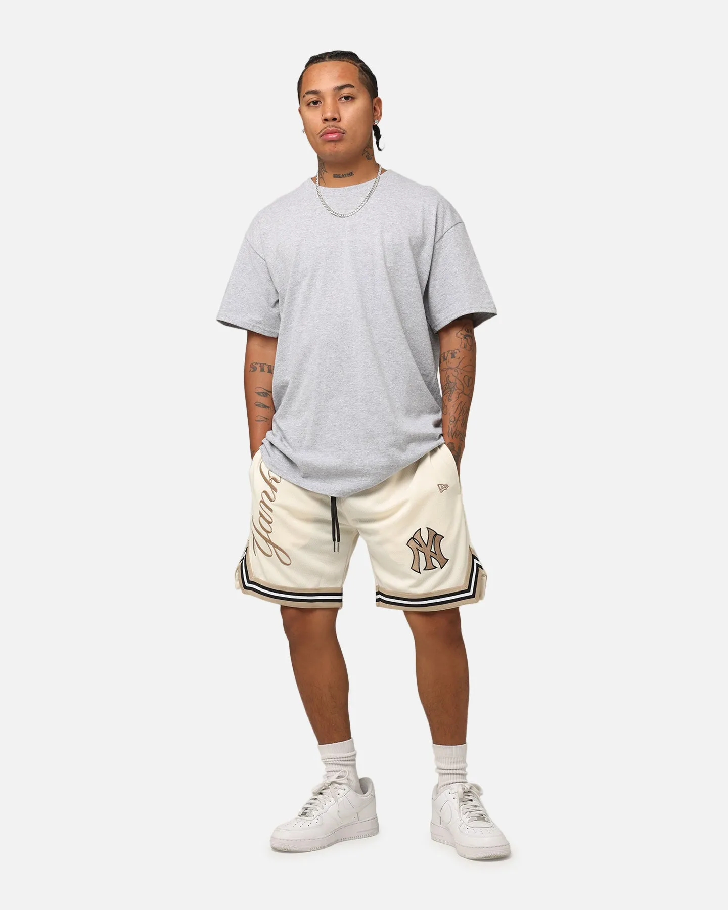 New Era New York Yankees Mesh Shorts Light Beige City Mood