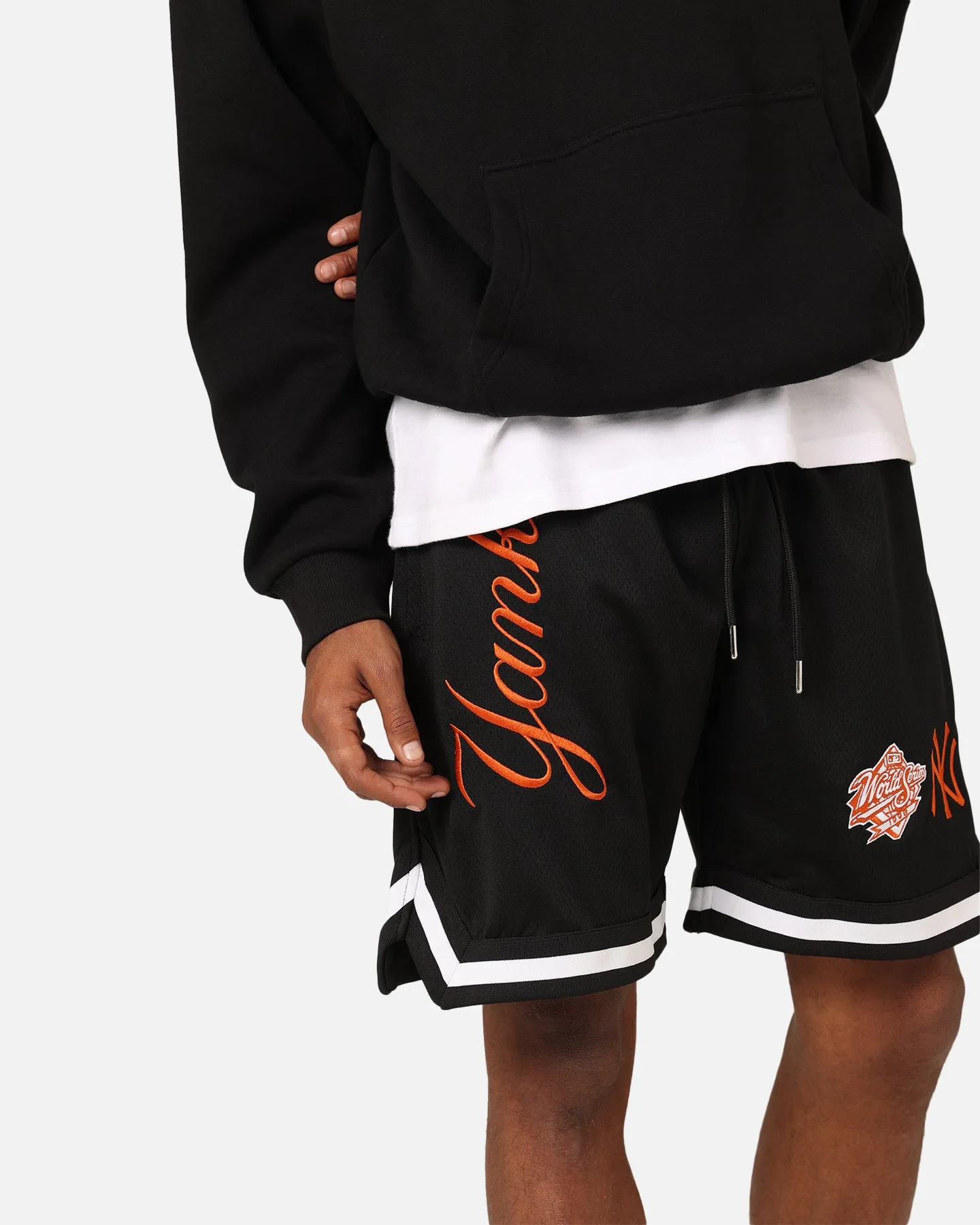 New Era New York Yankees 'Scary Nights' Mesh Shorts Black/Orange Youth fashion kids