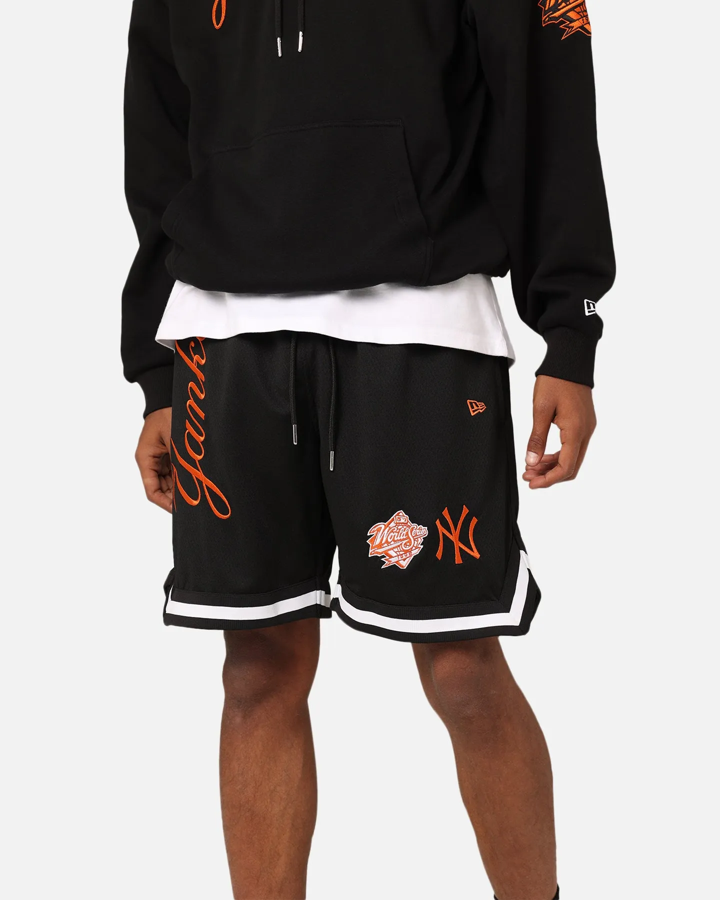 New Era New York Yankees 'Scary Nights' Mesh Shorts Black/Orange All Season Wear