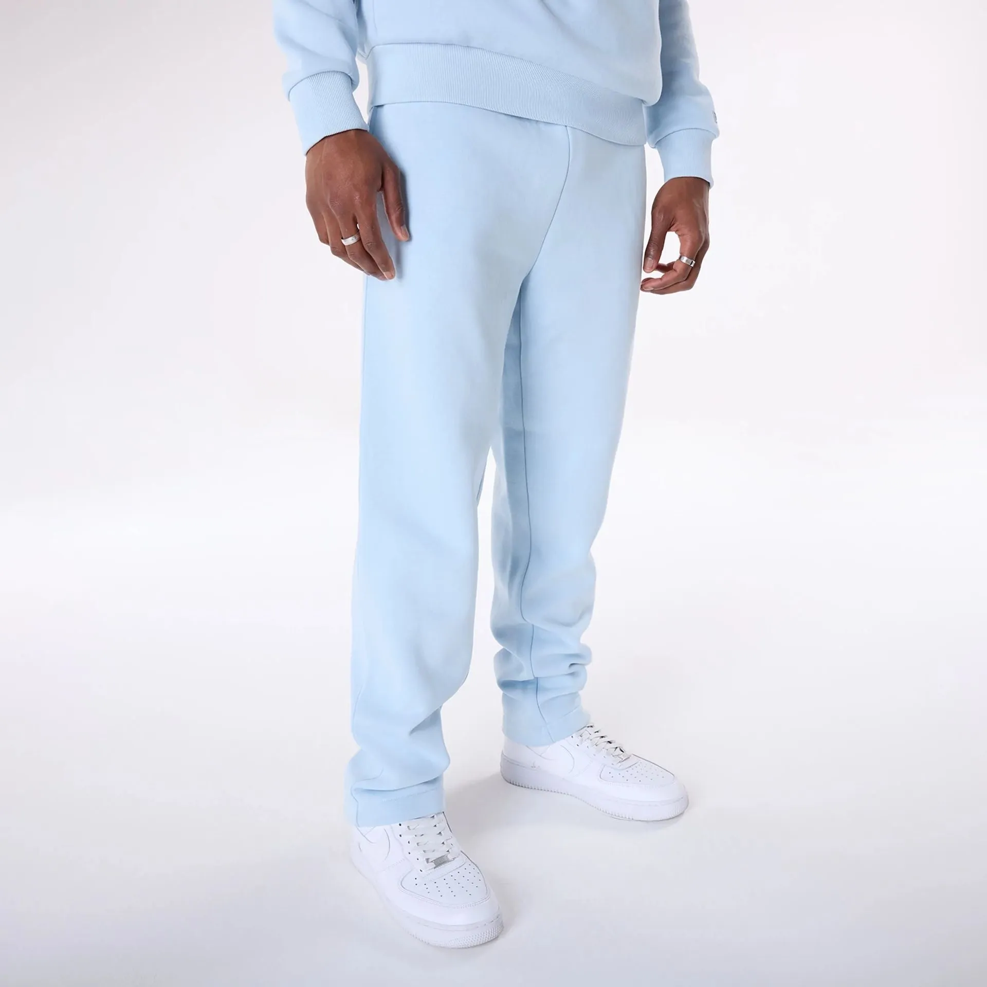 NEW ERA Straight Leg Pastel Blue Joggers Laser Cut Perforations All Purpose