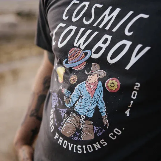 Sendero Provisions Co. Men's Cosmic Cowboy Graphic T-Shirt in Asphalt Chilly Day Style