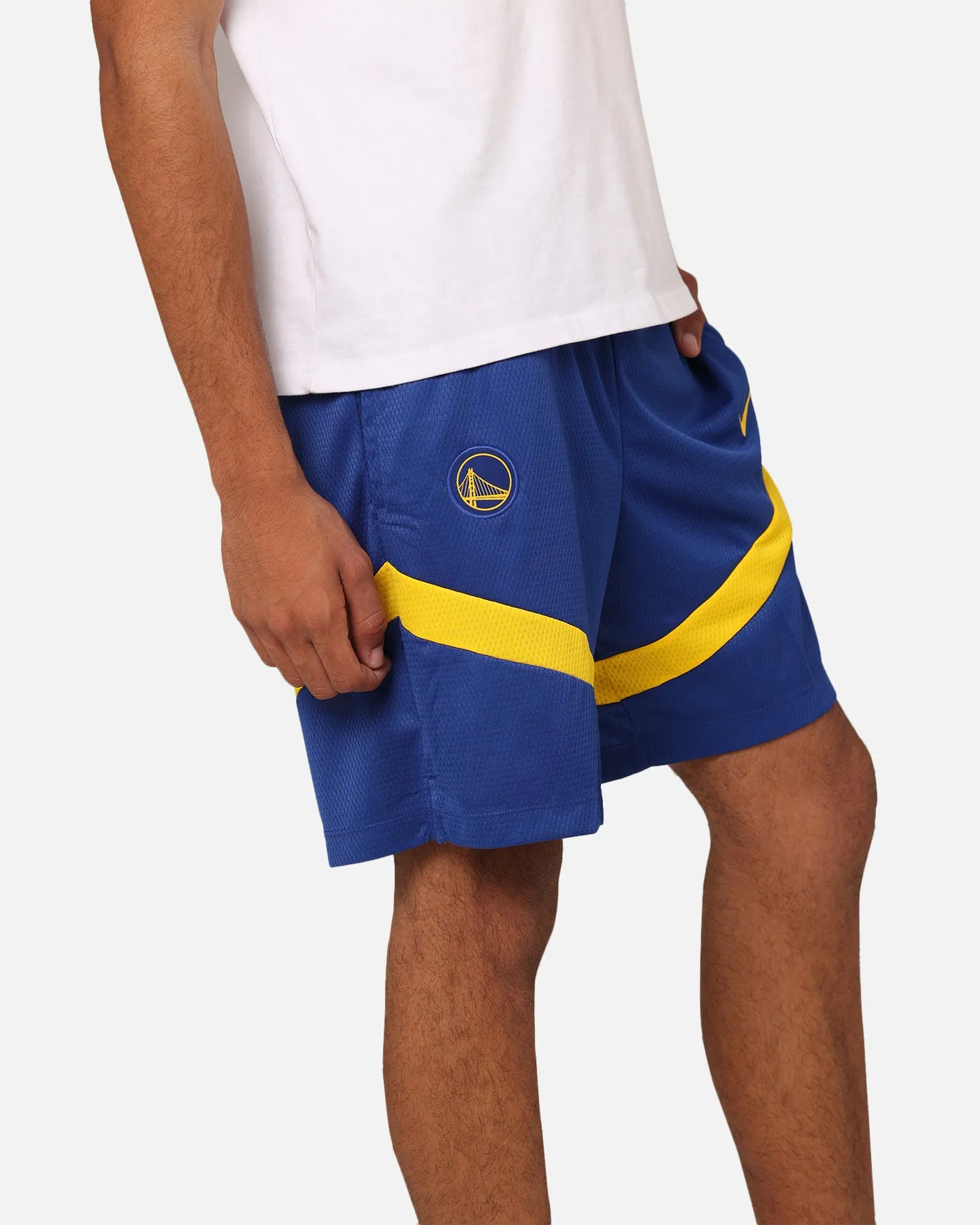 athletic style Nike Golden State Warriors Dri-FIT Practice Icon  Shorts Rush Blue
