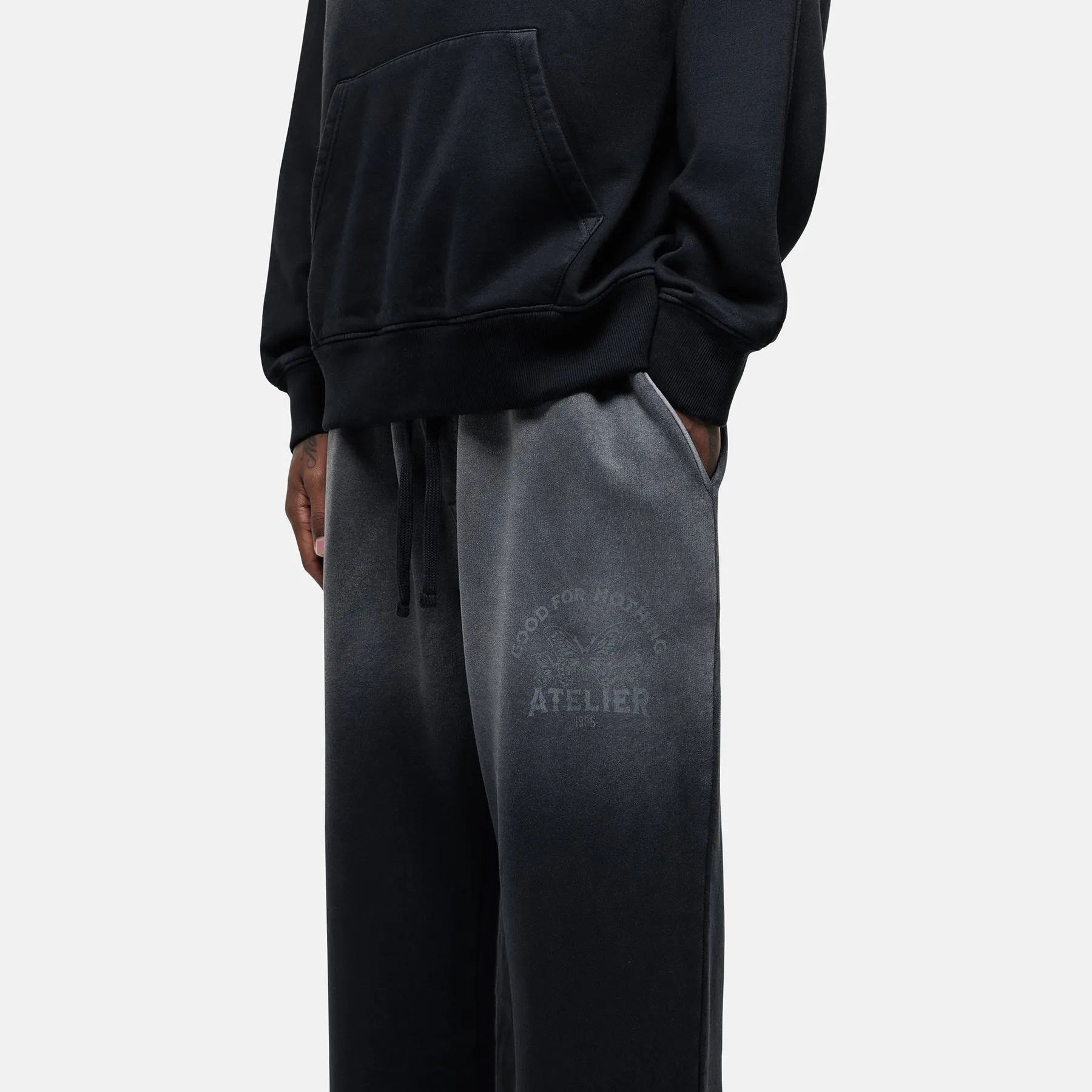 WaterRepellent Vintage 1986 Faded Black Sweatpants