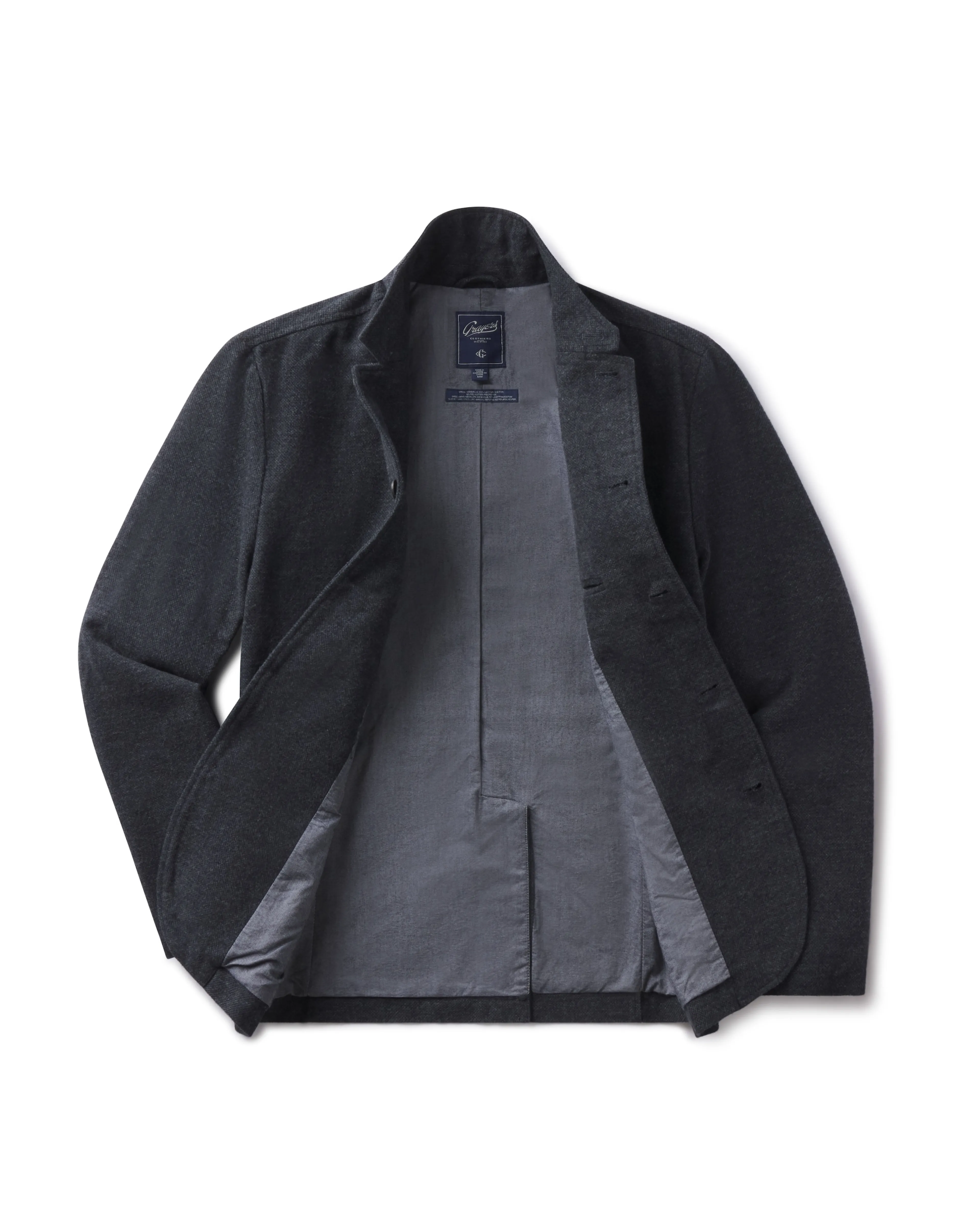 Holland Moleskin Blazer - Charcoal DualLayer Weave Urban Outdoor Look
