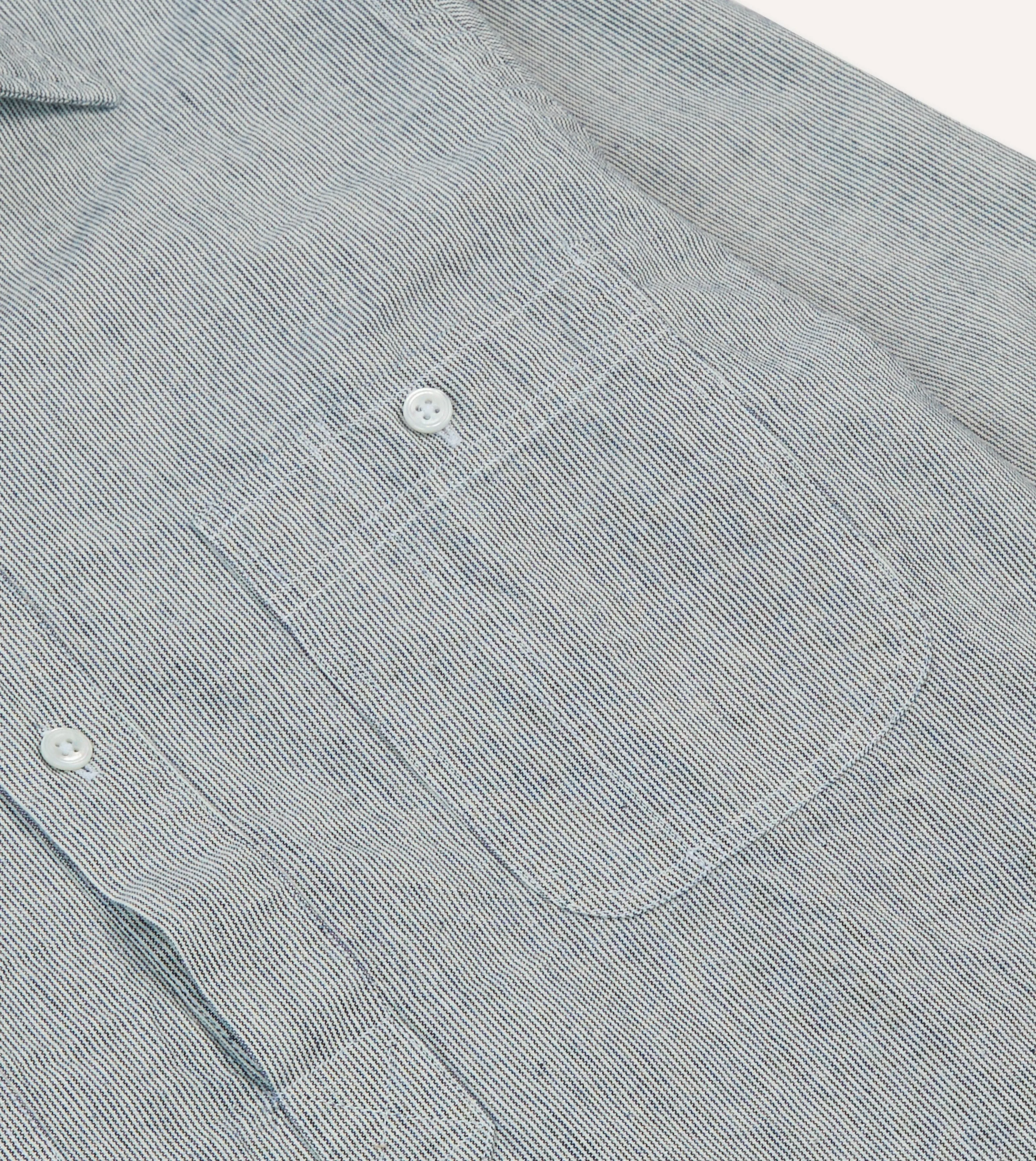 Blue Hickory Stripe Cotton Long Point Collar Popover Shirt Pre Shrunk Cotton Chilly Day Essentials
