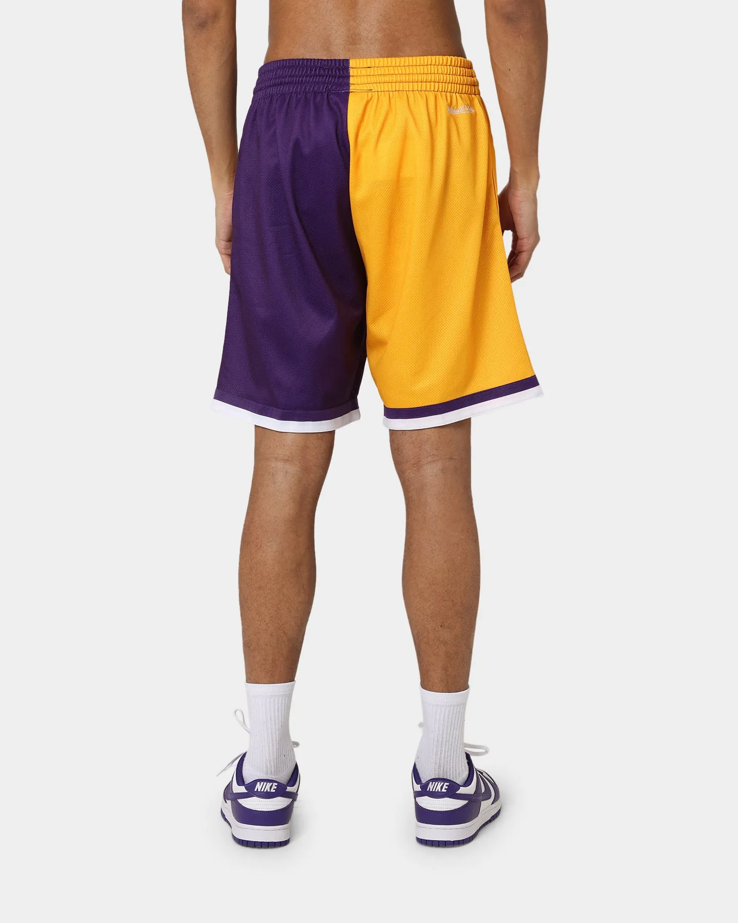 Daily Fit Breezy Waist Mitchell & Ness Los Angeles Lakers Big Face 5.0 Shorts Yellow