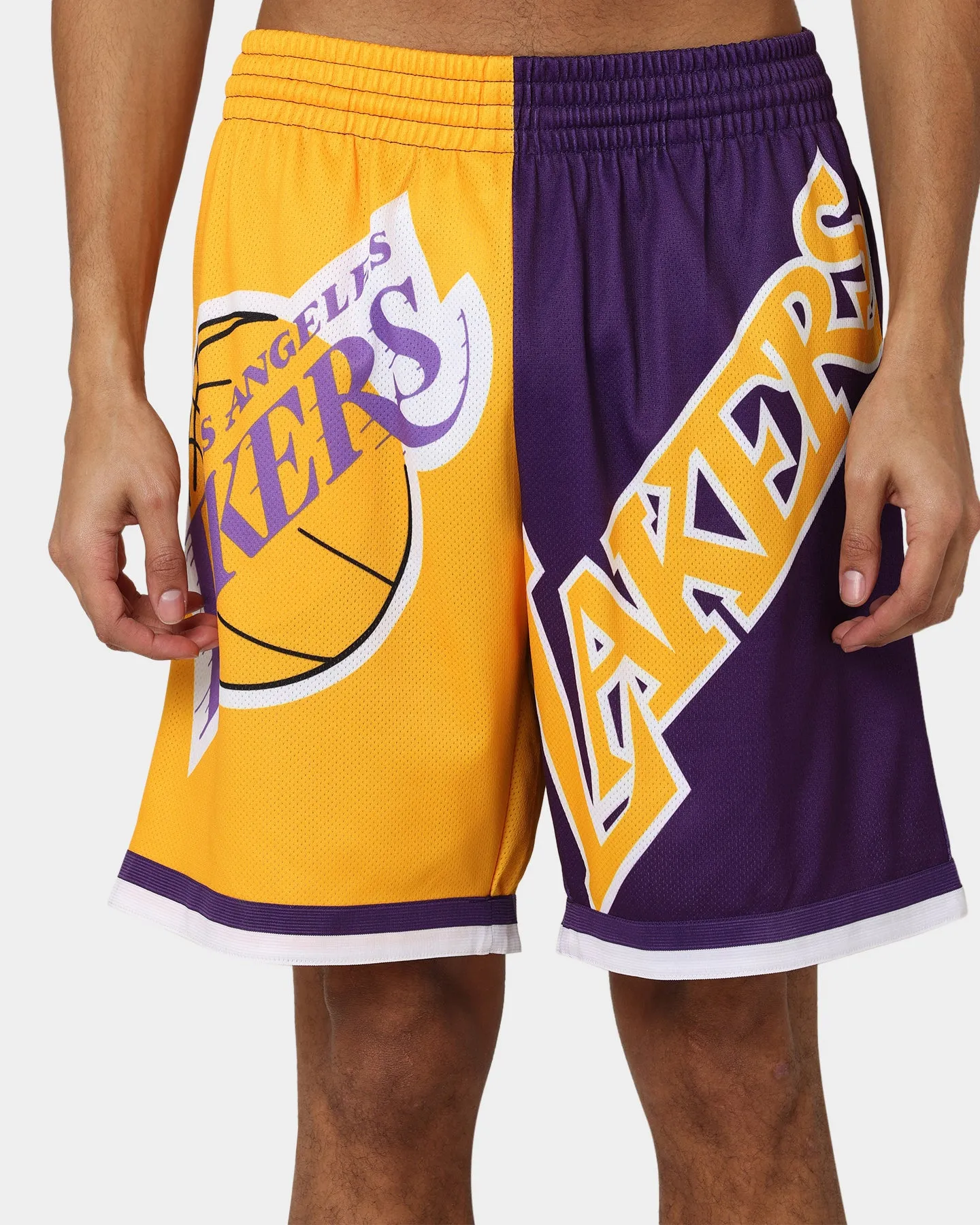 Mitchell & Ness Los Angeles Lakers Big Face 5.0 Shorts Yellow Breathable Cut