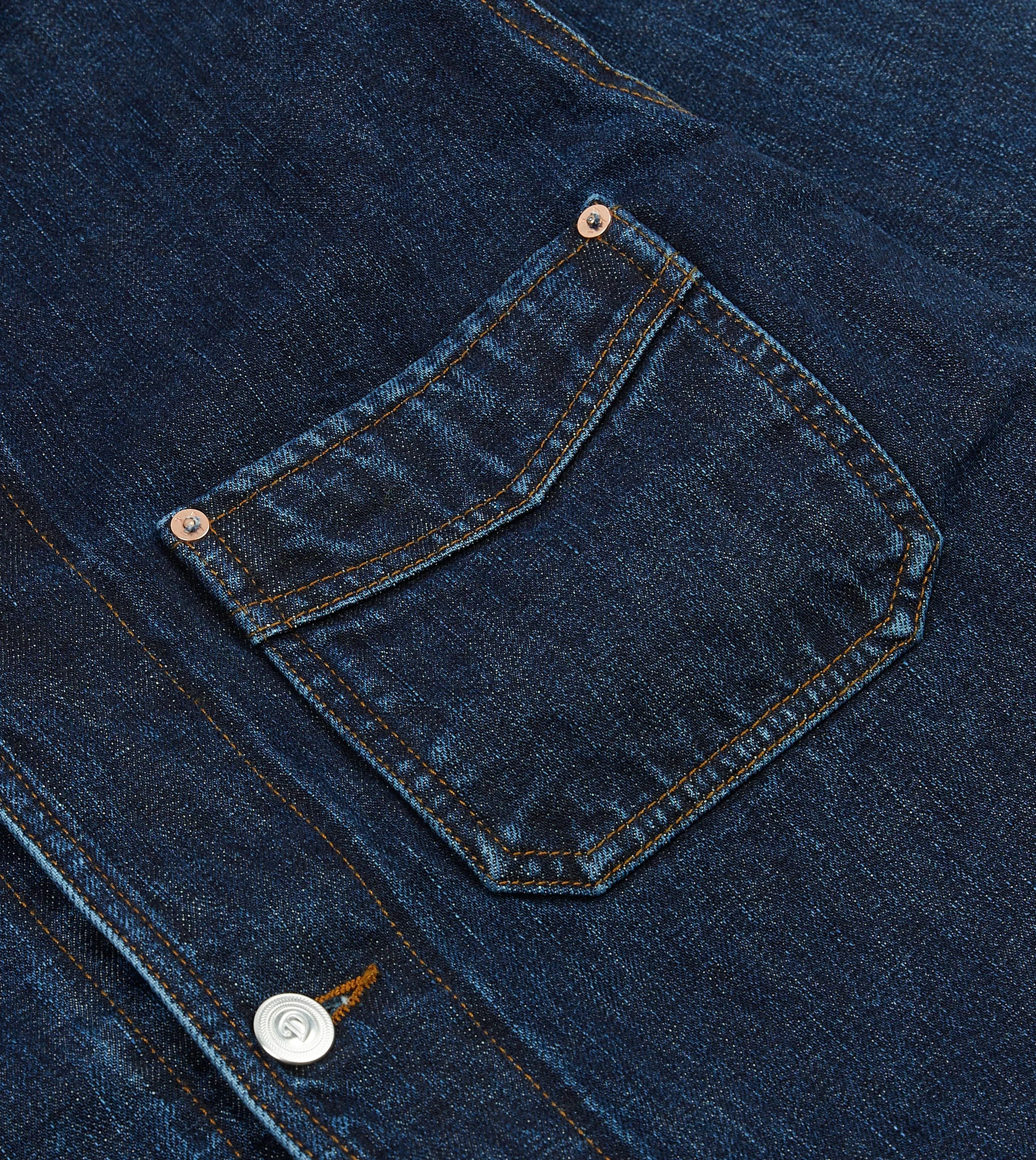 Stone Wash Selvedge Denim Five-Pocket Chore Jacket Day To Day