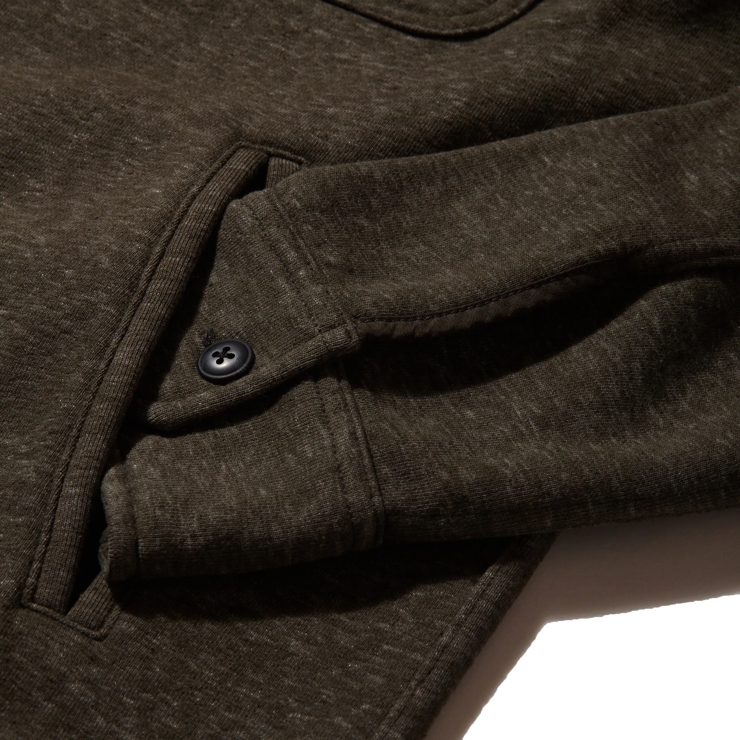 Nolan Marled Fleece CPO Shirt Jacket - Black Ink Pastel Shade MultiPocketLayout